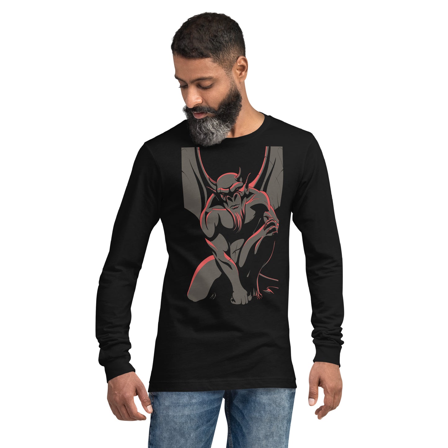 Horned Gargoyle Heavy Grunge Unisex Long Sleeve Tee