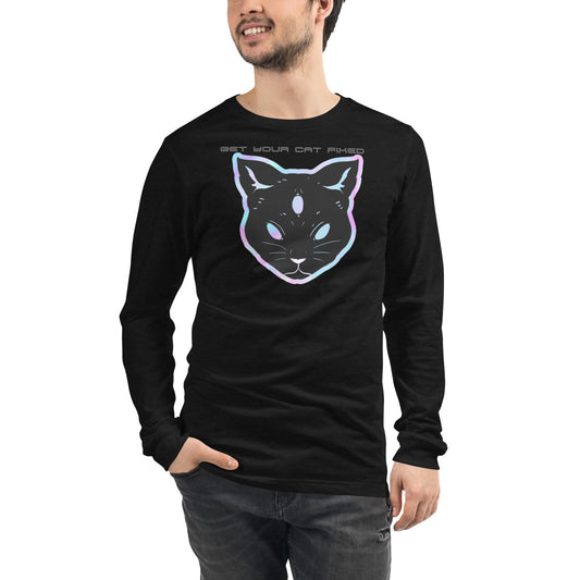 Get Your Cat Fixed (Black) Unisex Long Sleeve Tee