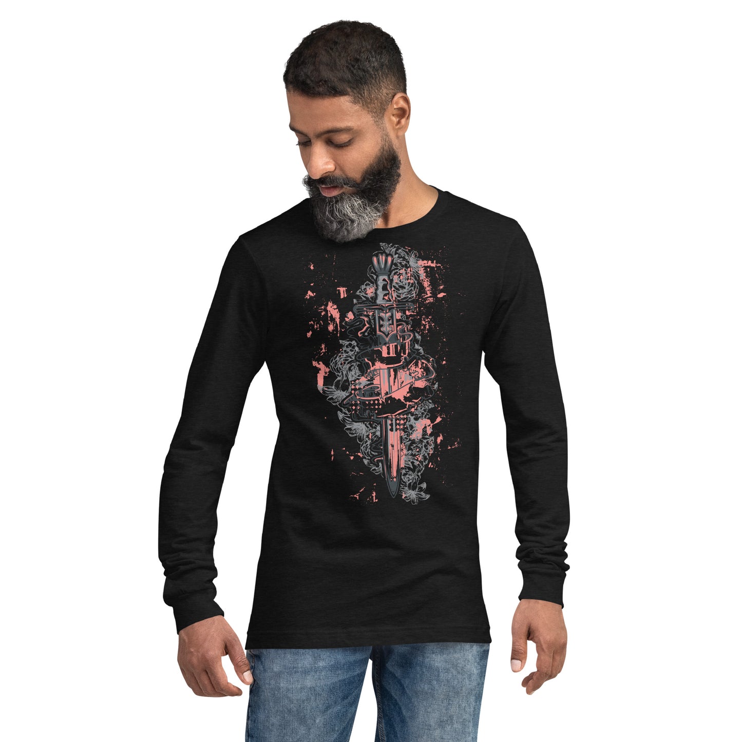 Sword/Dagger with Ribbon heavy Grunge Unisex Long Sleeve Tee