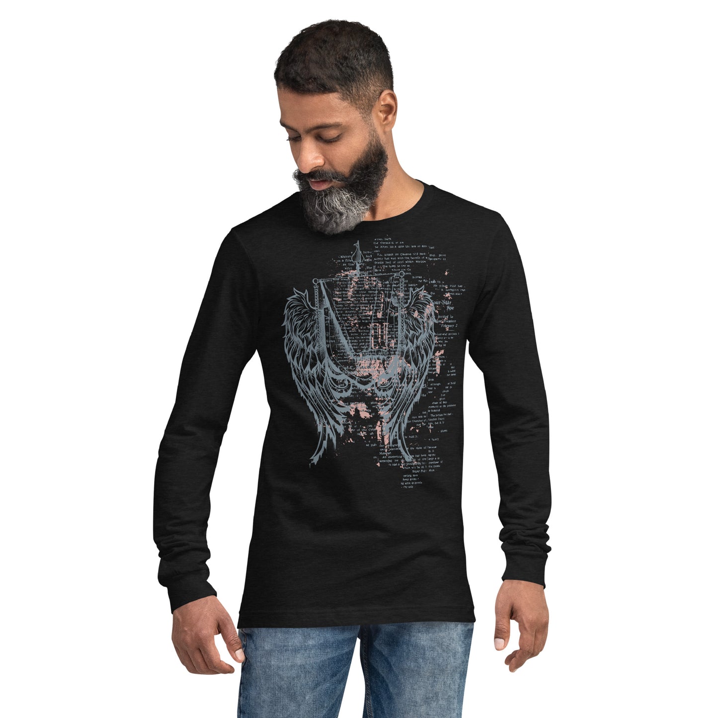 Winged Coat of Arms Heavy Grunge Unisex Long Sleeve Tee