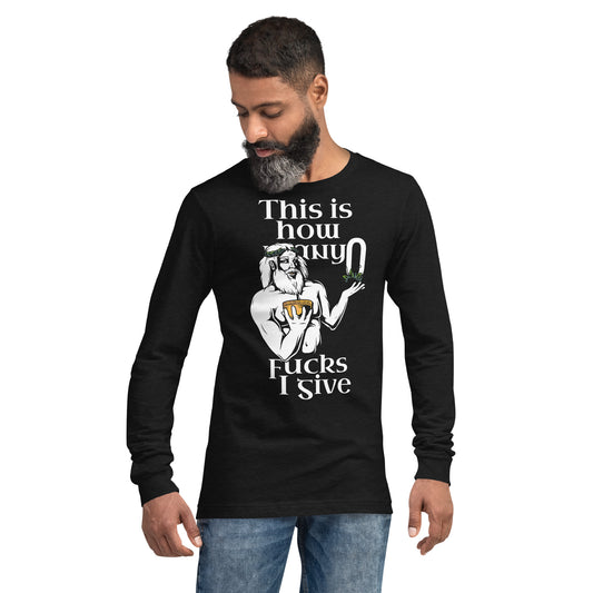 This Is How Many F@#k's I give Heavy Grunge Unisex Long Sleeve Tee