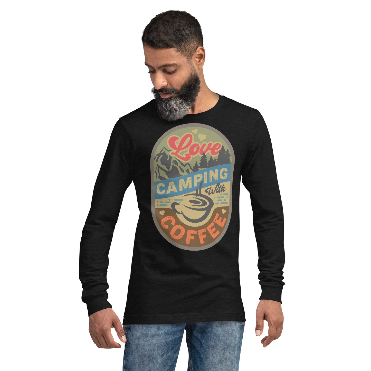 Love Camping With Coffee Unisex Long Sleeve Tee