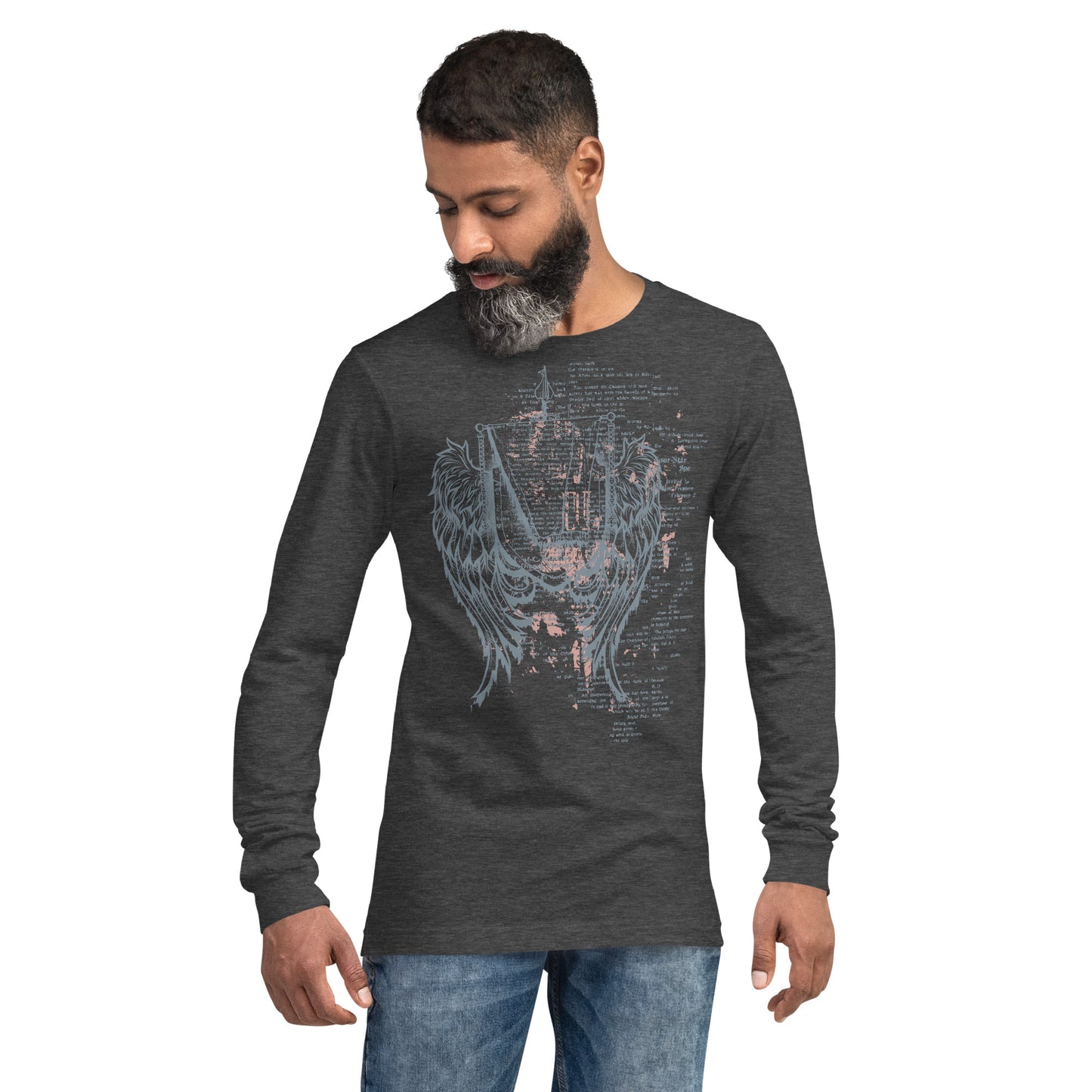 Winged Coat of Arms Heavy Grunge Unisex Long Sleeve Tee