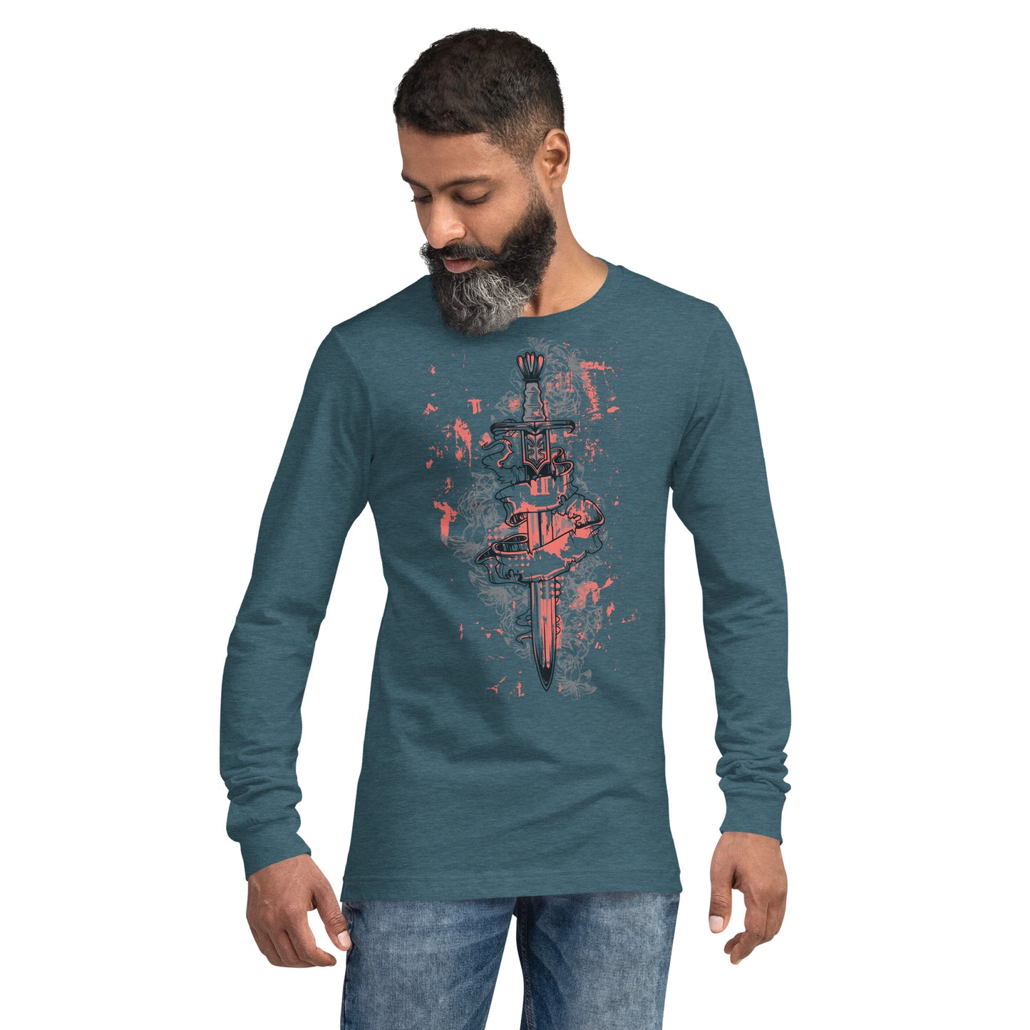 Sword/Dagger with Ribbon heavy Grunge Unisex Long Sleeve Tee