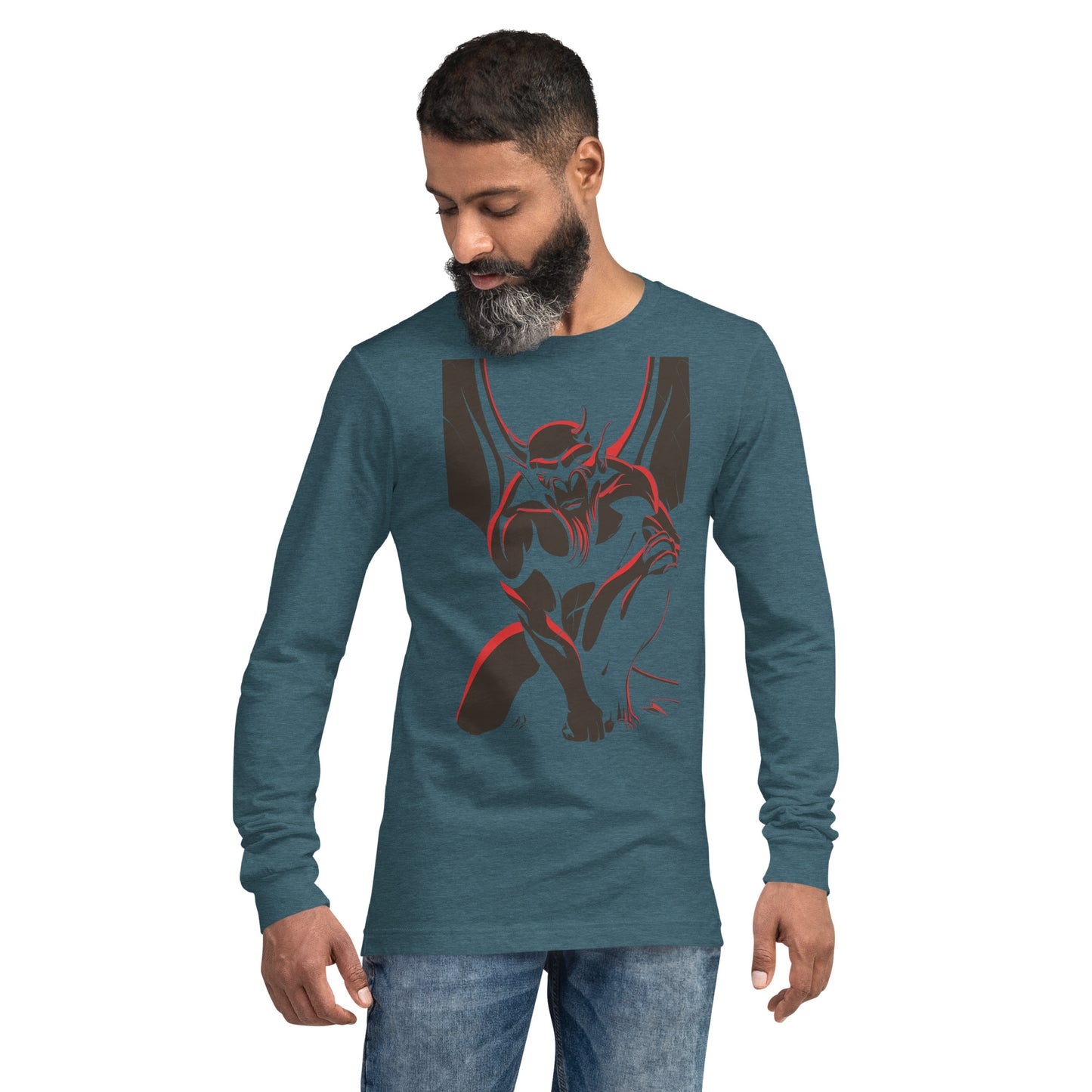 Horned Gargoyle Heavy Grunge Unisex Long Sleeve Tee