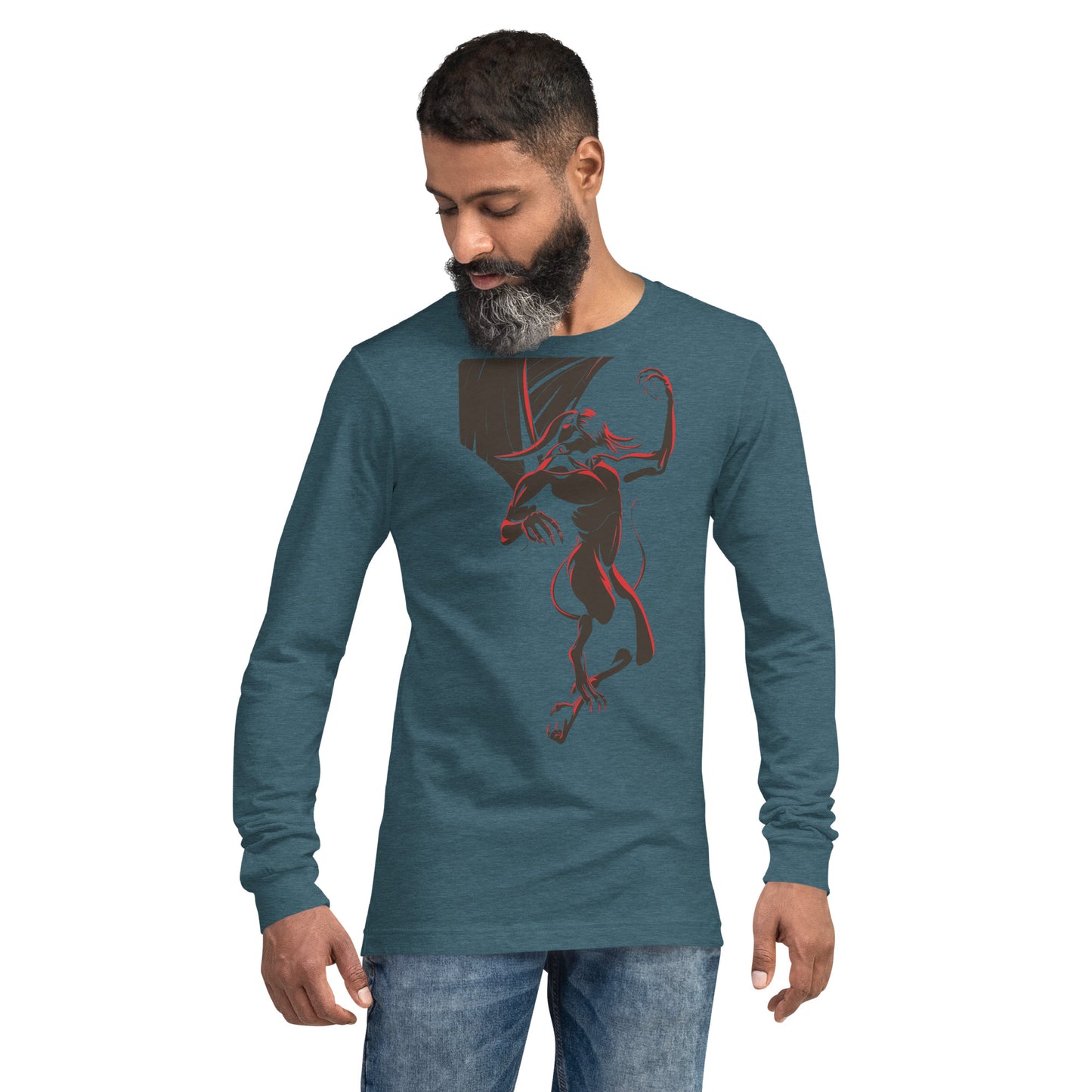 Winged Gargoyle Heavy Grunge Unisex Long Sleeve Tee