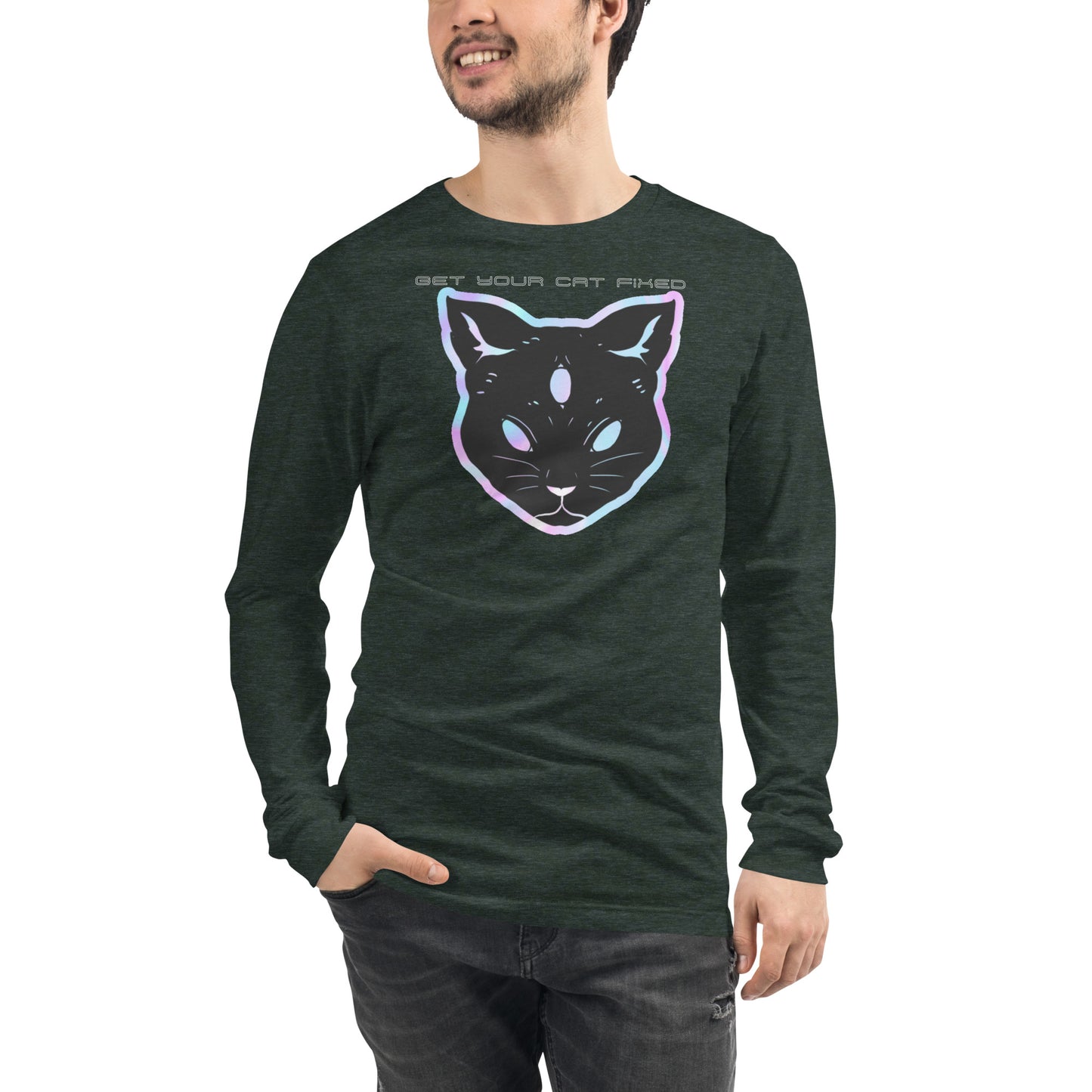 Get Your Cat Fixed (Black) Unisex Long Sleeve Tee