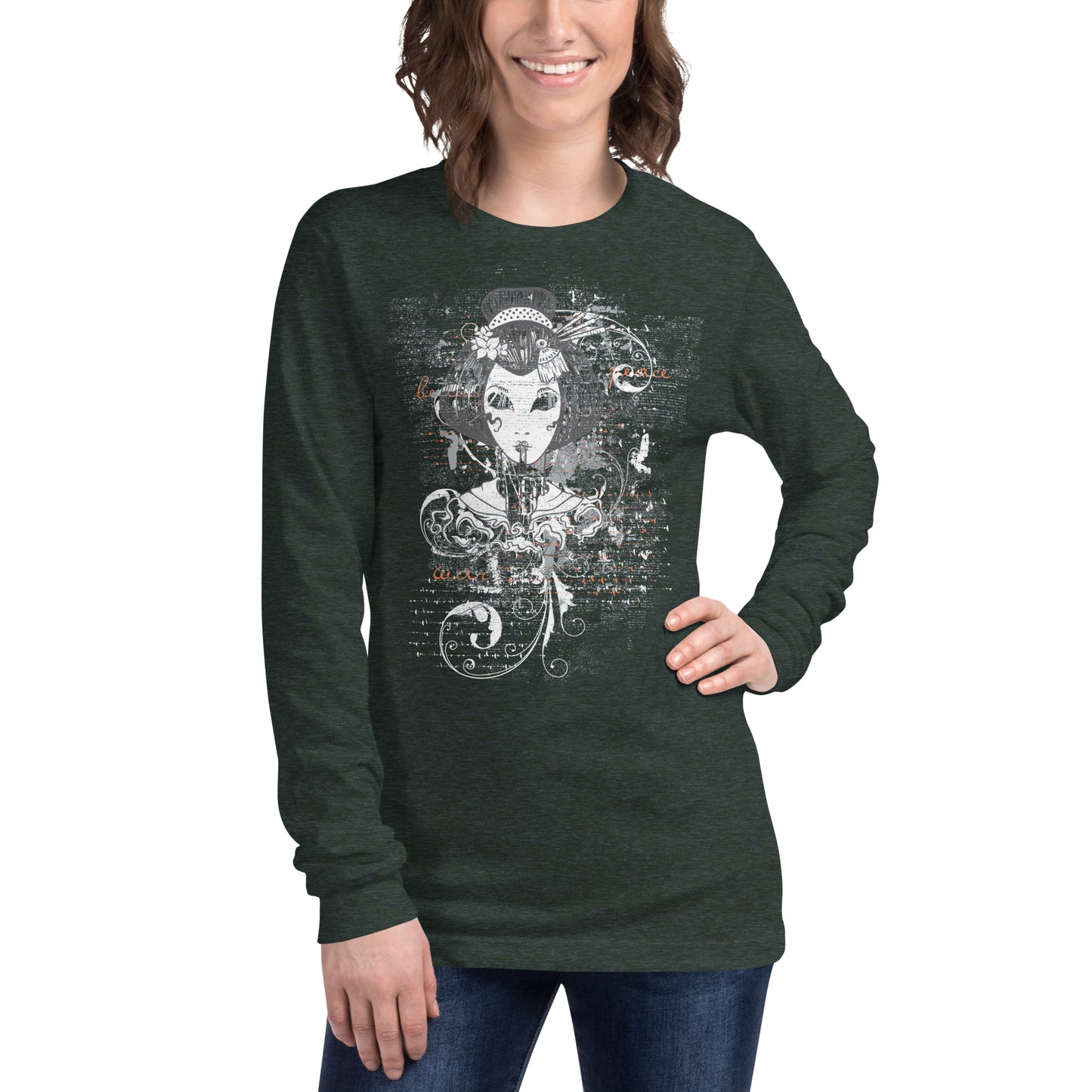 Peace War Geisha Heavy Grunge Unisex Long Sleeve Tee