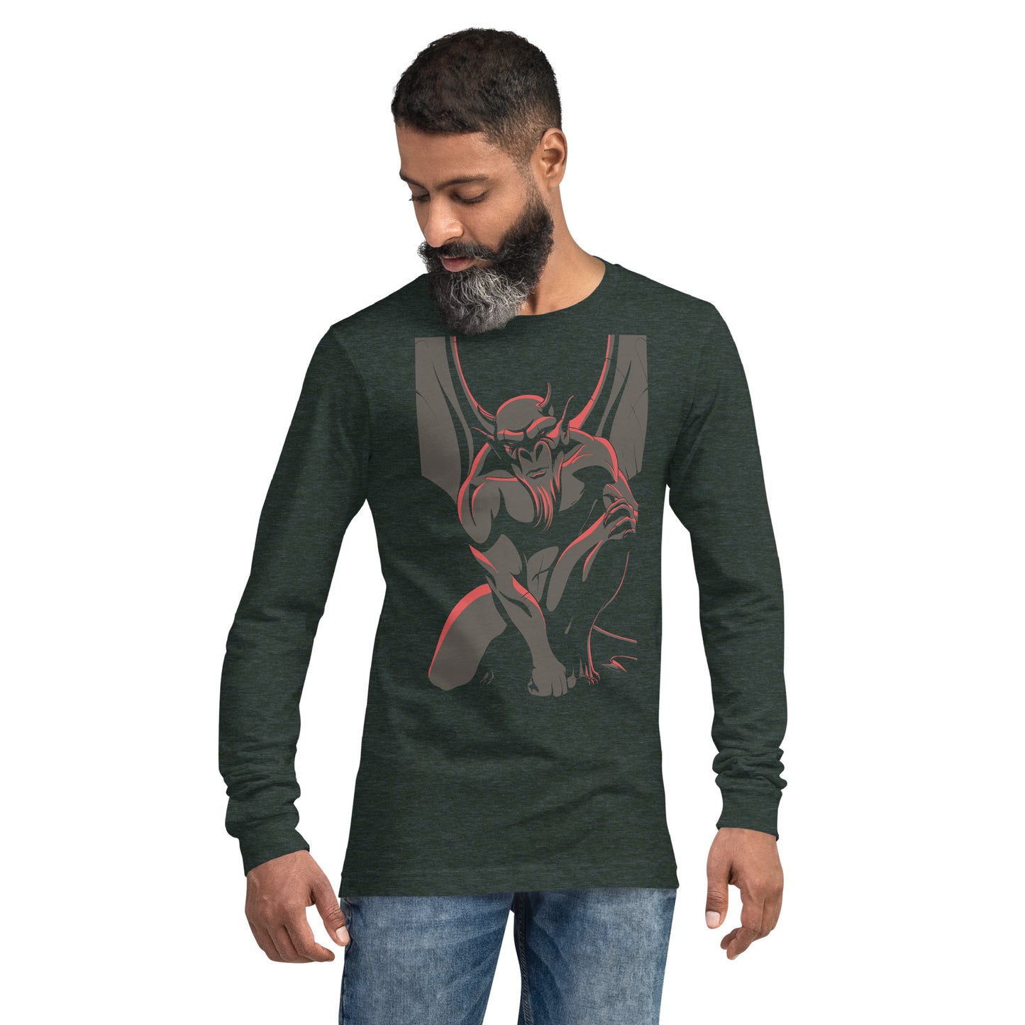 Horned Gargoyle Heavy Grunge Unisex Long Sleeve Tee