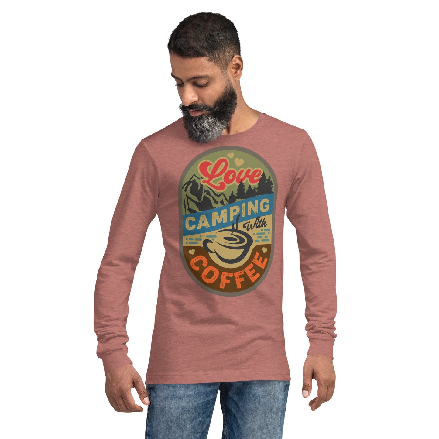 Love Camping With Coffee Unisex Long Sleeve Tee