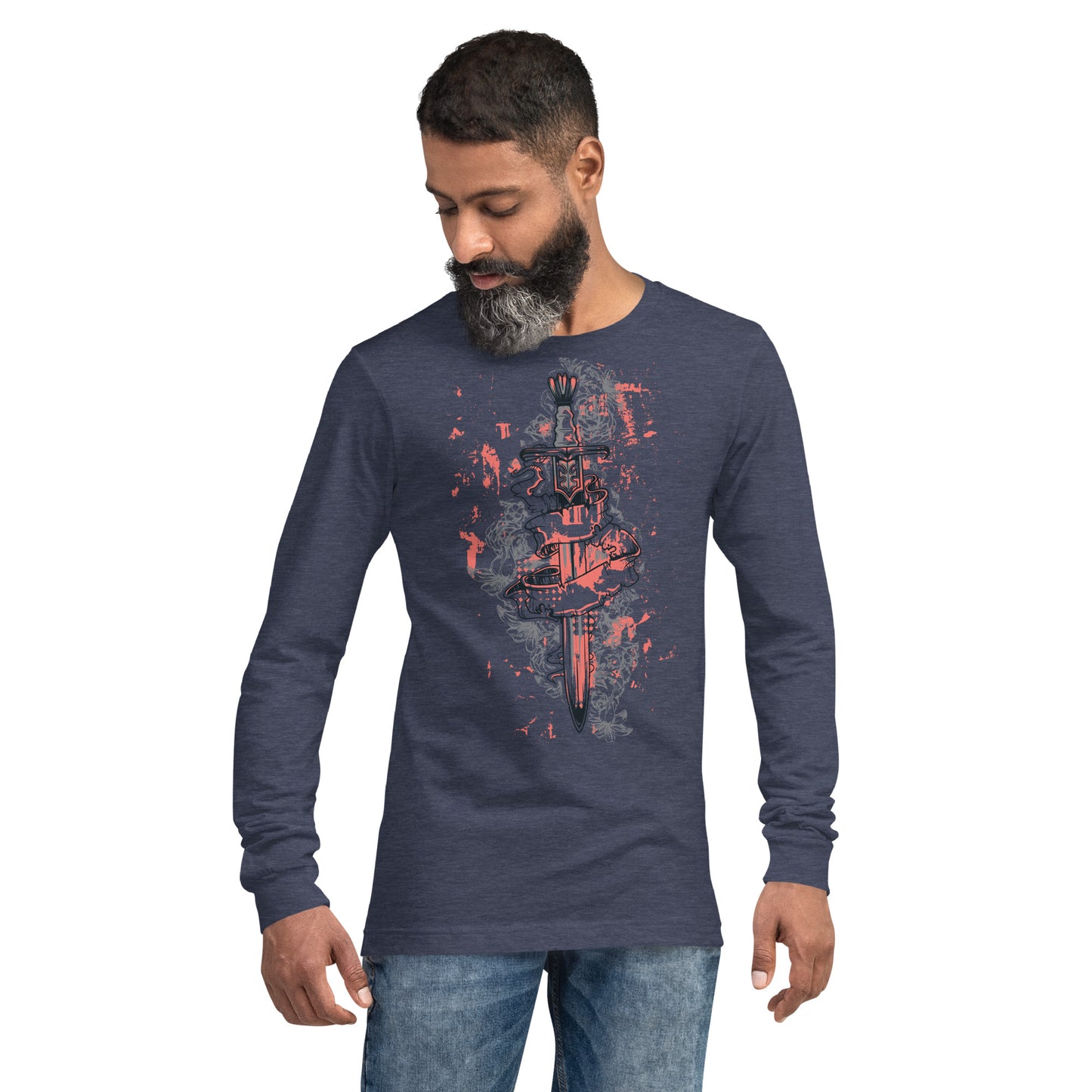 Sword/Dagger with Ribbon heavy Grunge Unisex Long Sleeve Tee