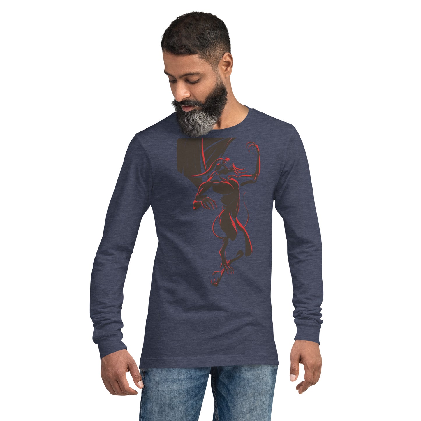 Winged Gargoyle Heavy Grunge Unisex Long Sleeve Tee