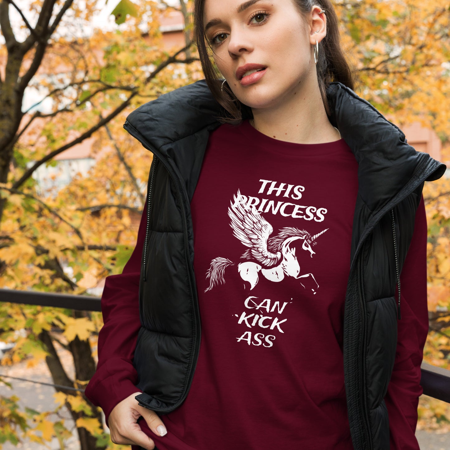 This Princess Can Kick Ass Heavy Grunge Unisex Long Sleeve Tee