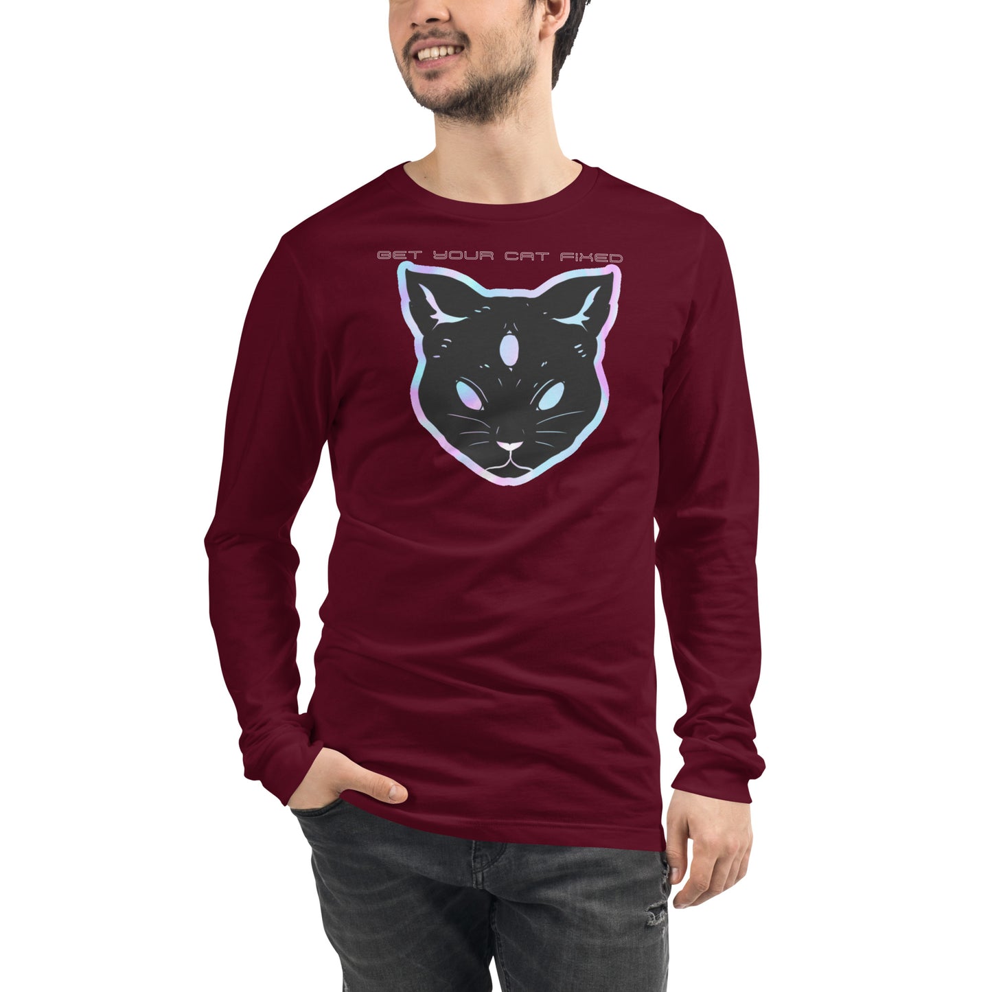 Get Your Cat Fixed (Black) Unisex Long Sleeve Tee