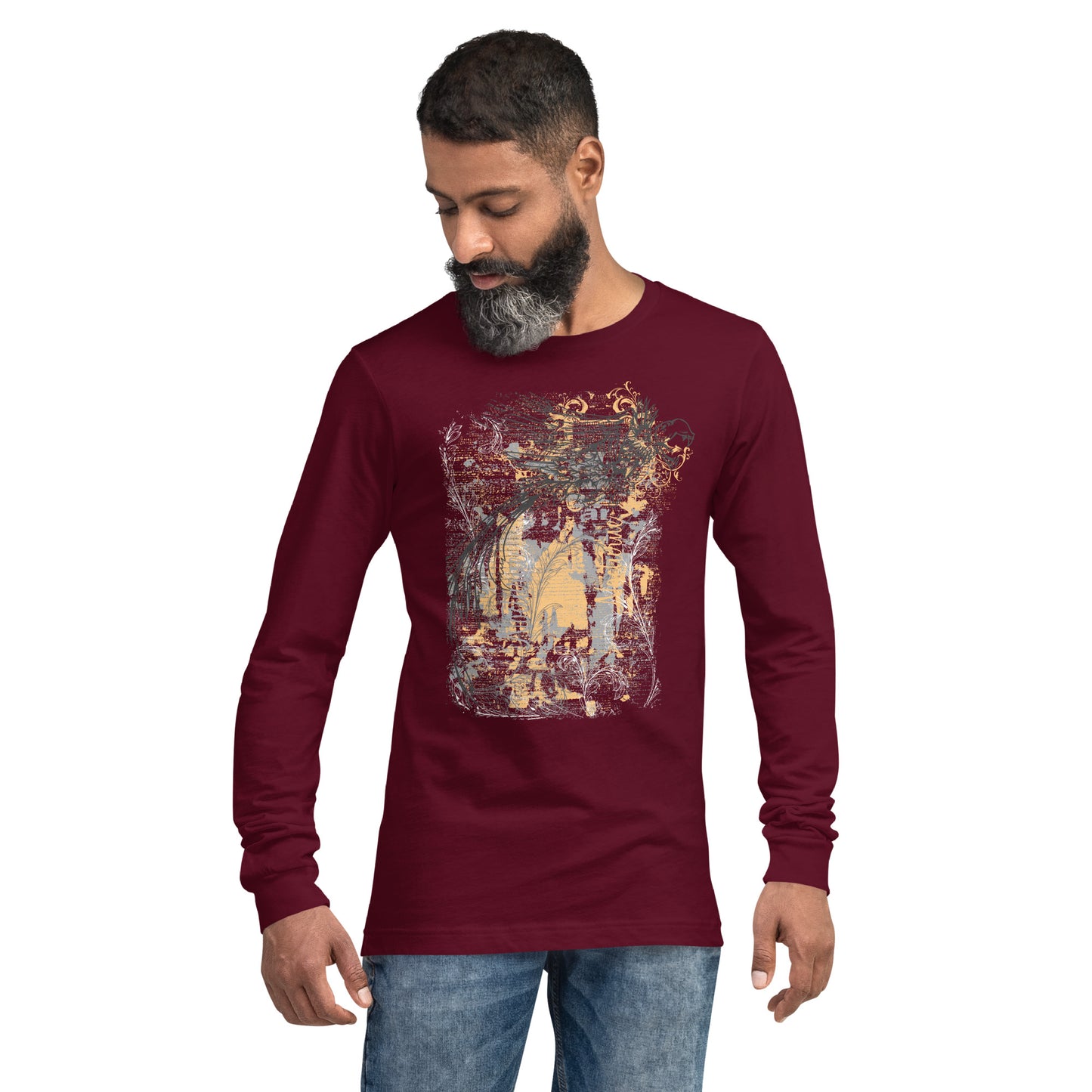 Bird in Flight Heavy Grunge Unisex Long Sleeve Tee