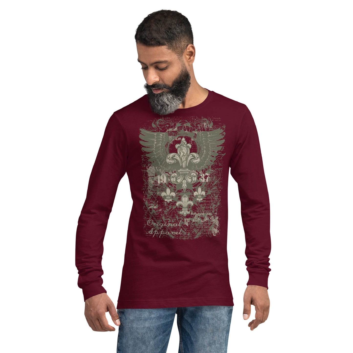 1937 Orignal Apparel Crest Heavy Grunge Unisex Long Sleeve Tee