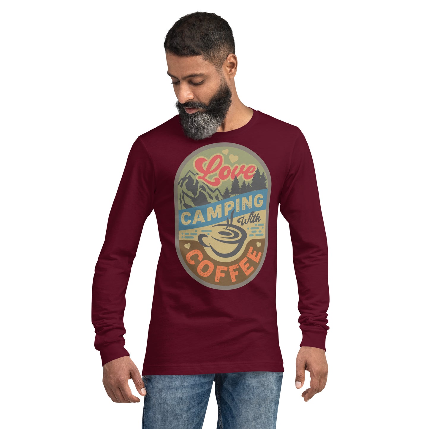 Love Camping With Coffee Unisex Long Sleeve Tee