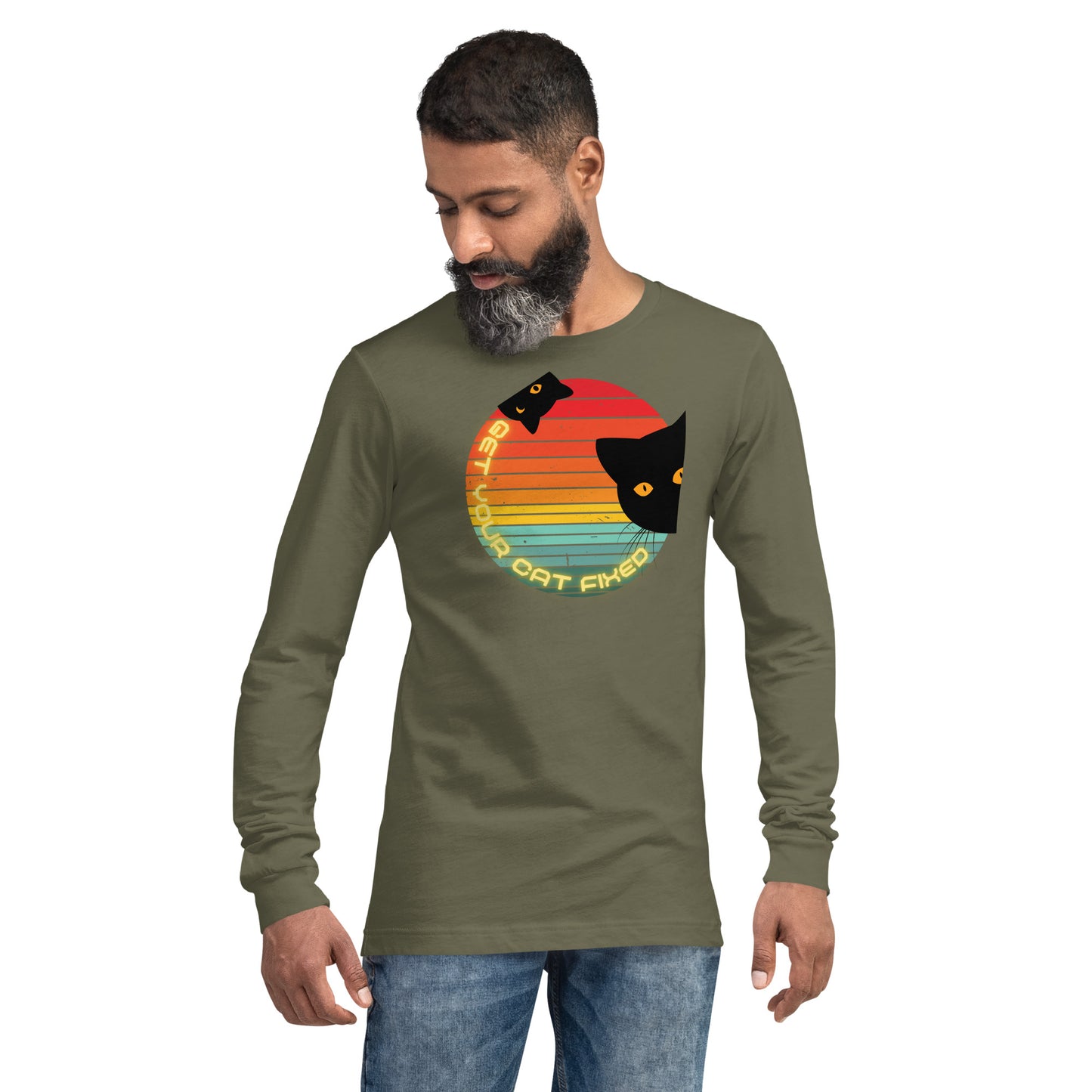 Get Your Cat Fixed (Sunset) Unisex Long Sleeve Tee