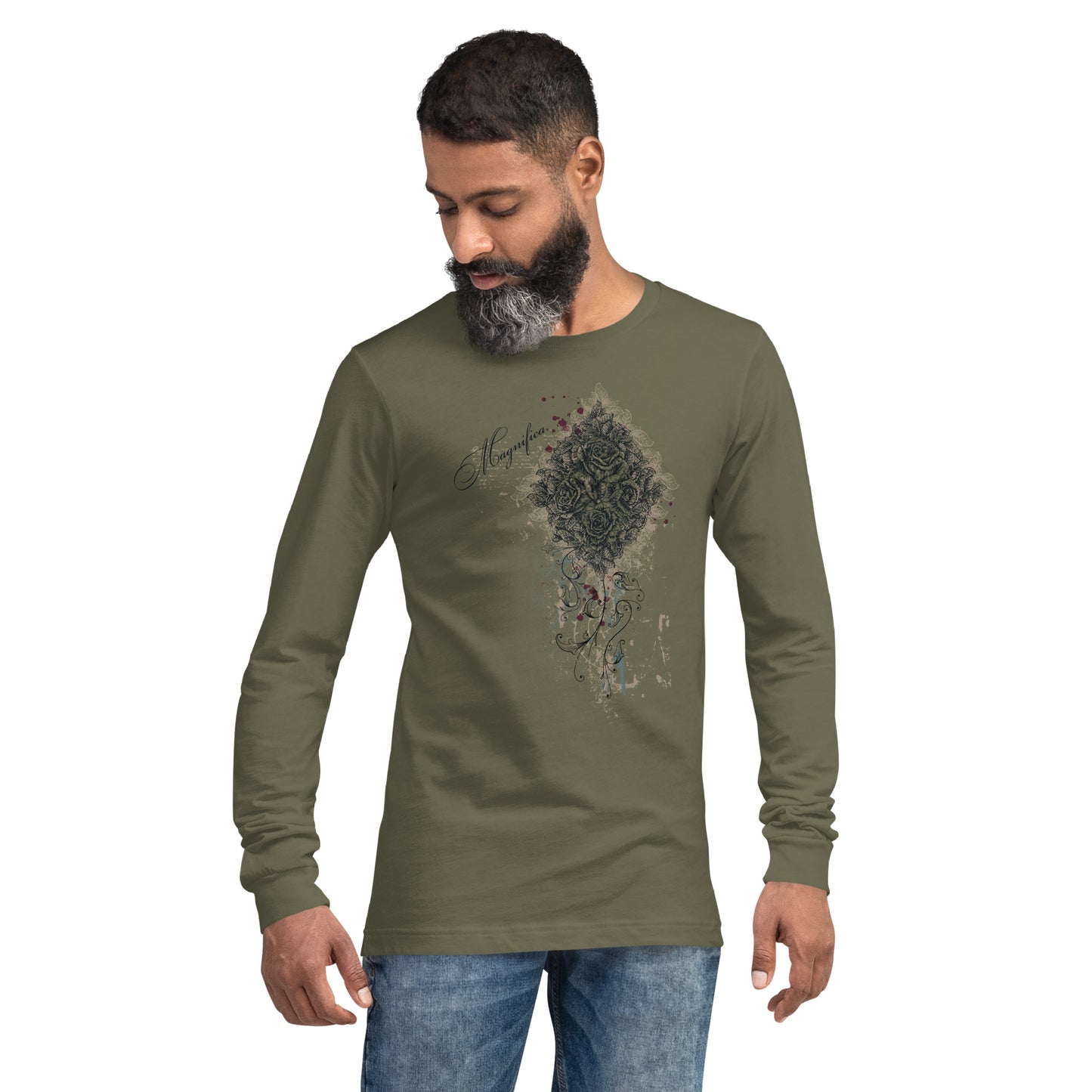 Magnifica Roses Heavy Grunge Unisex Long Sleeve Tee