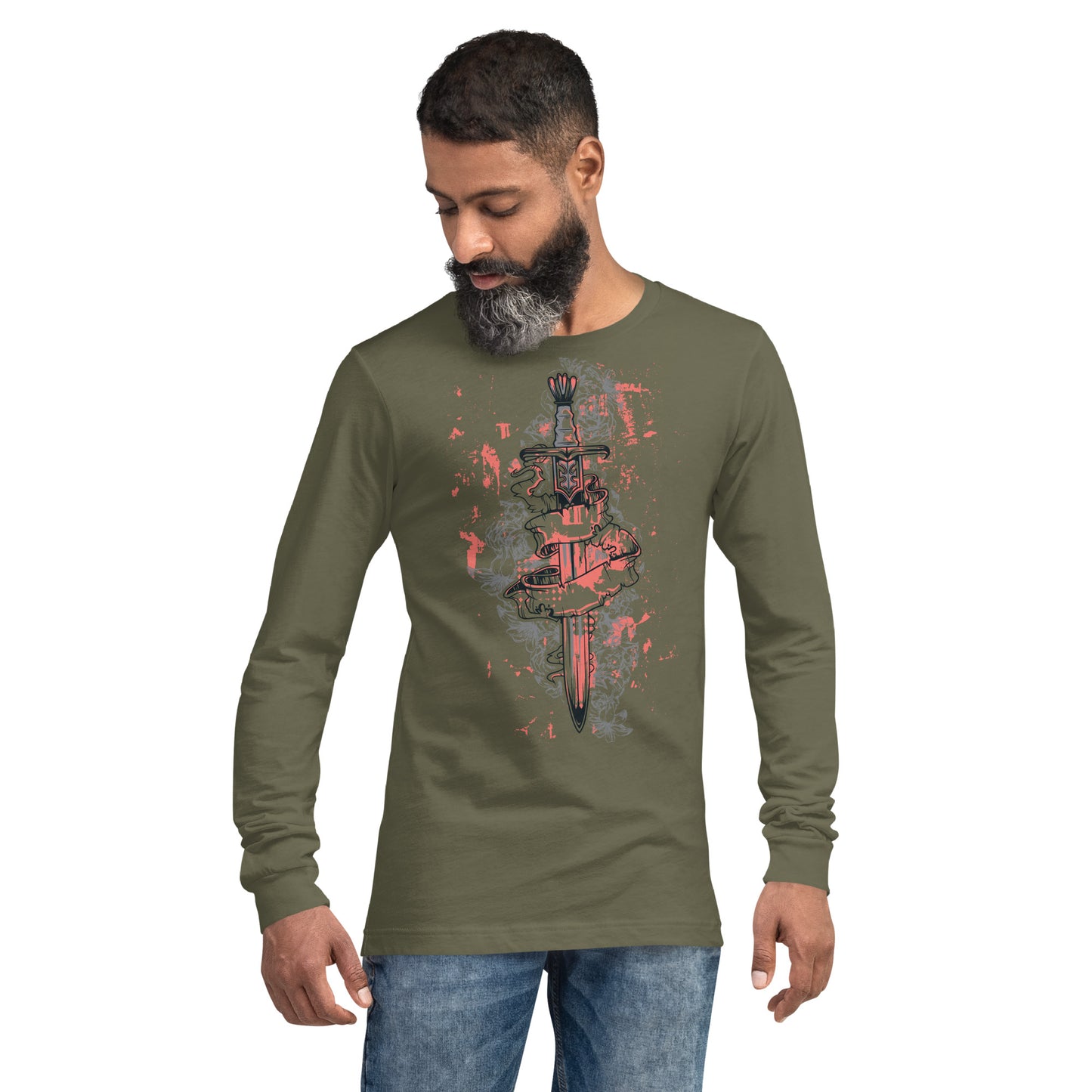 Sword/Dagger with Ribbon heavy Grunge Unisex Long Sleeve Tee