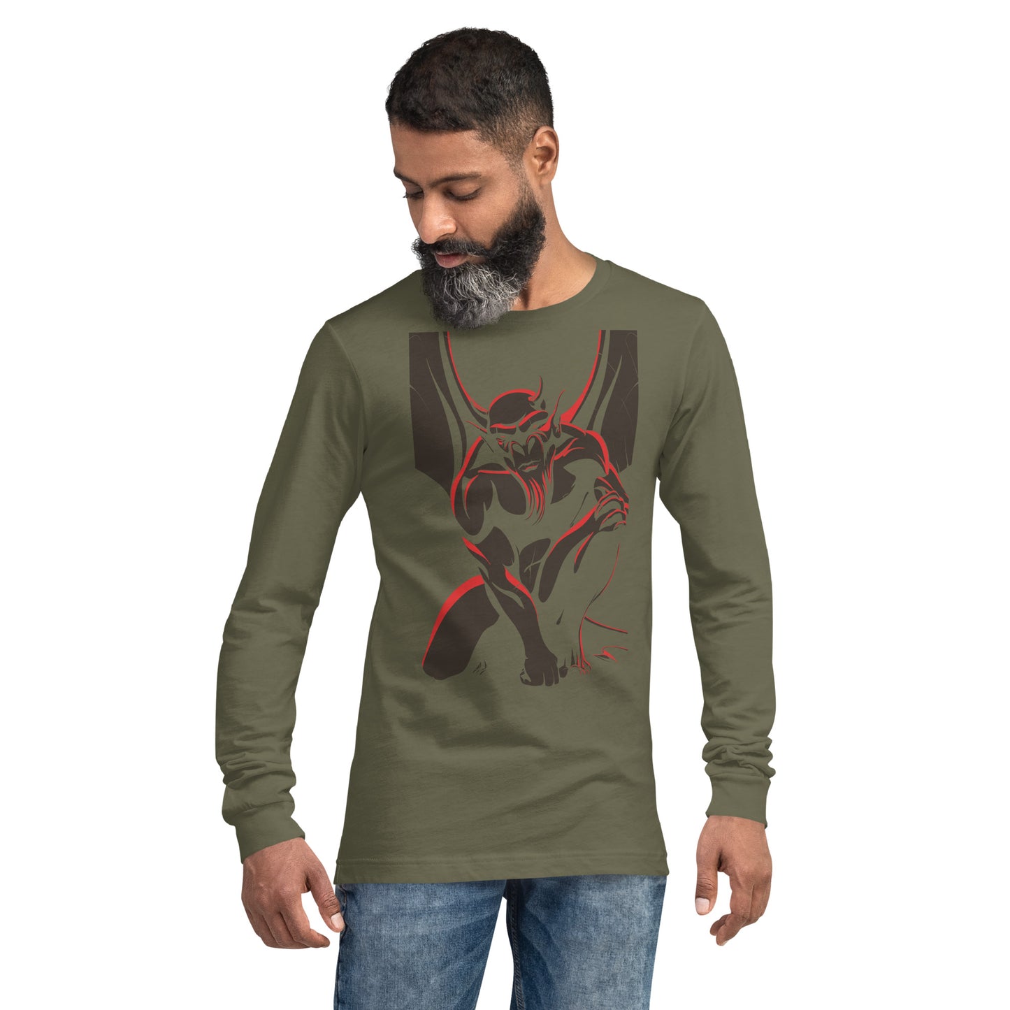 Horned Gargoyle Heavy Grunge Unisex Long Sleeve Tee