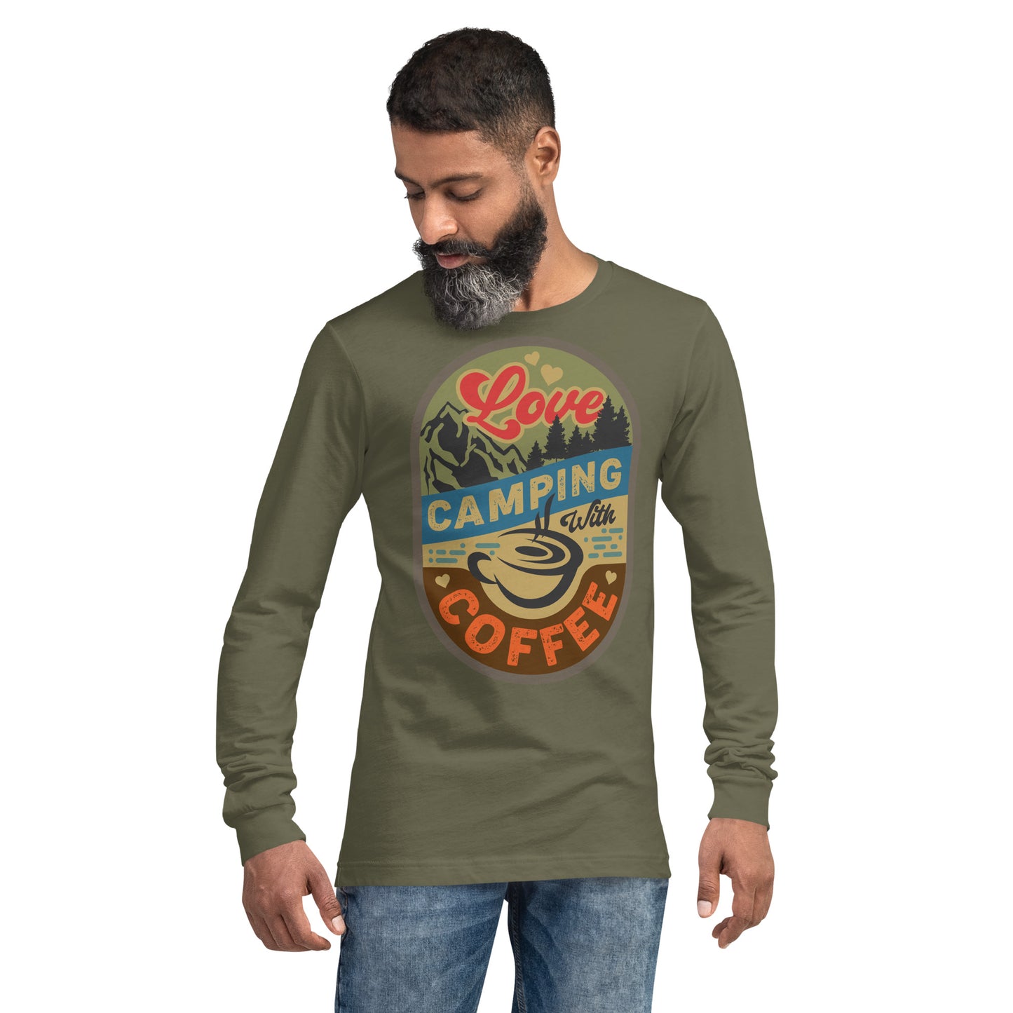 Love Camping With Coffee Unisex Long Sleeve Tee