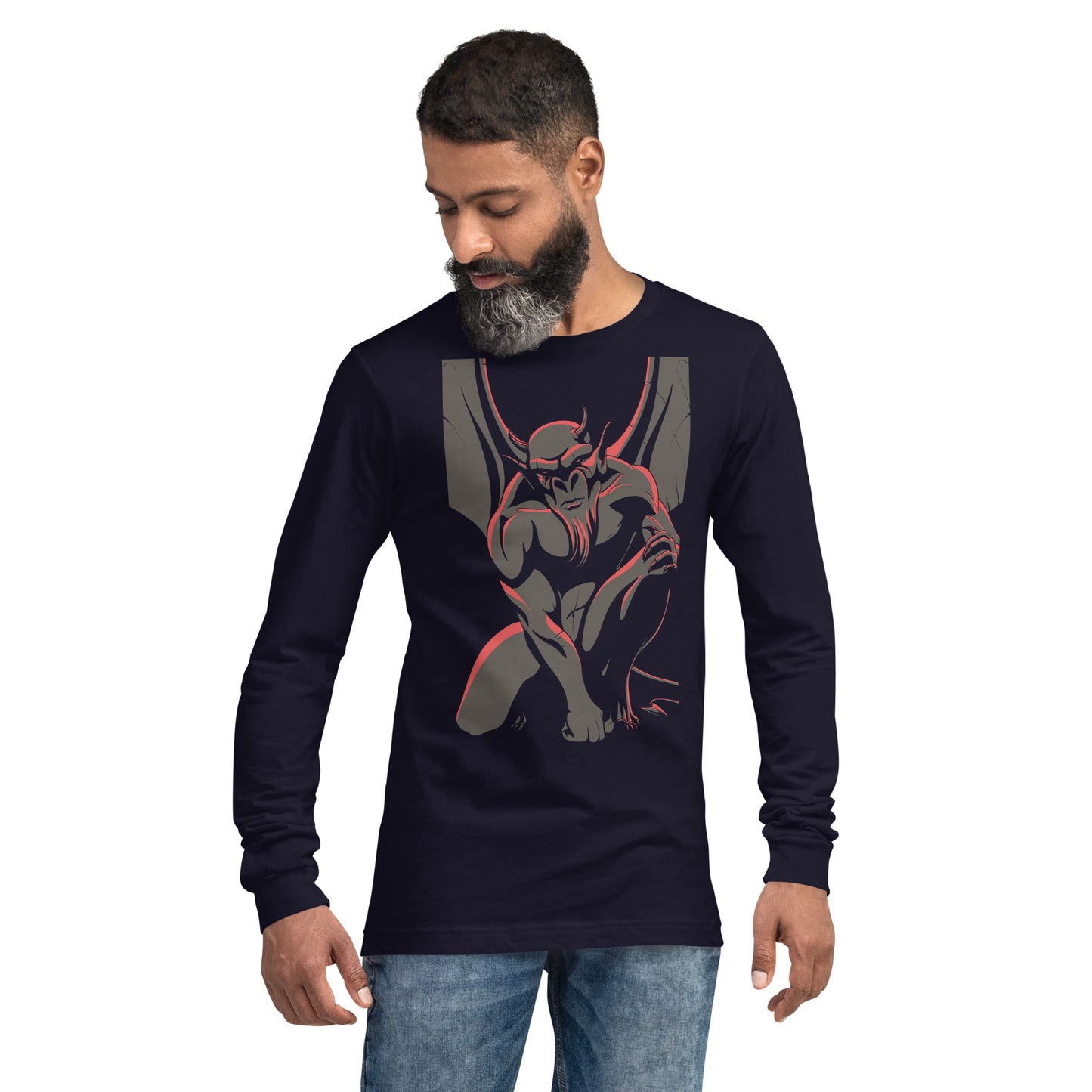 Horned Gargoyle Heavy Grunge Unisex Long Sleeve Tee