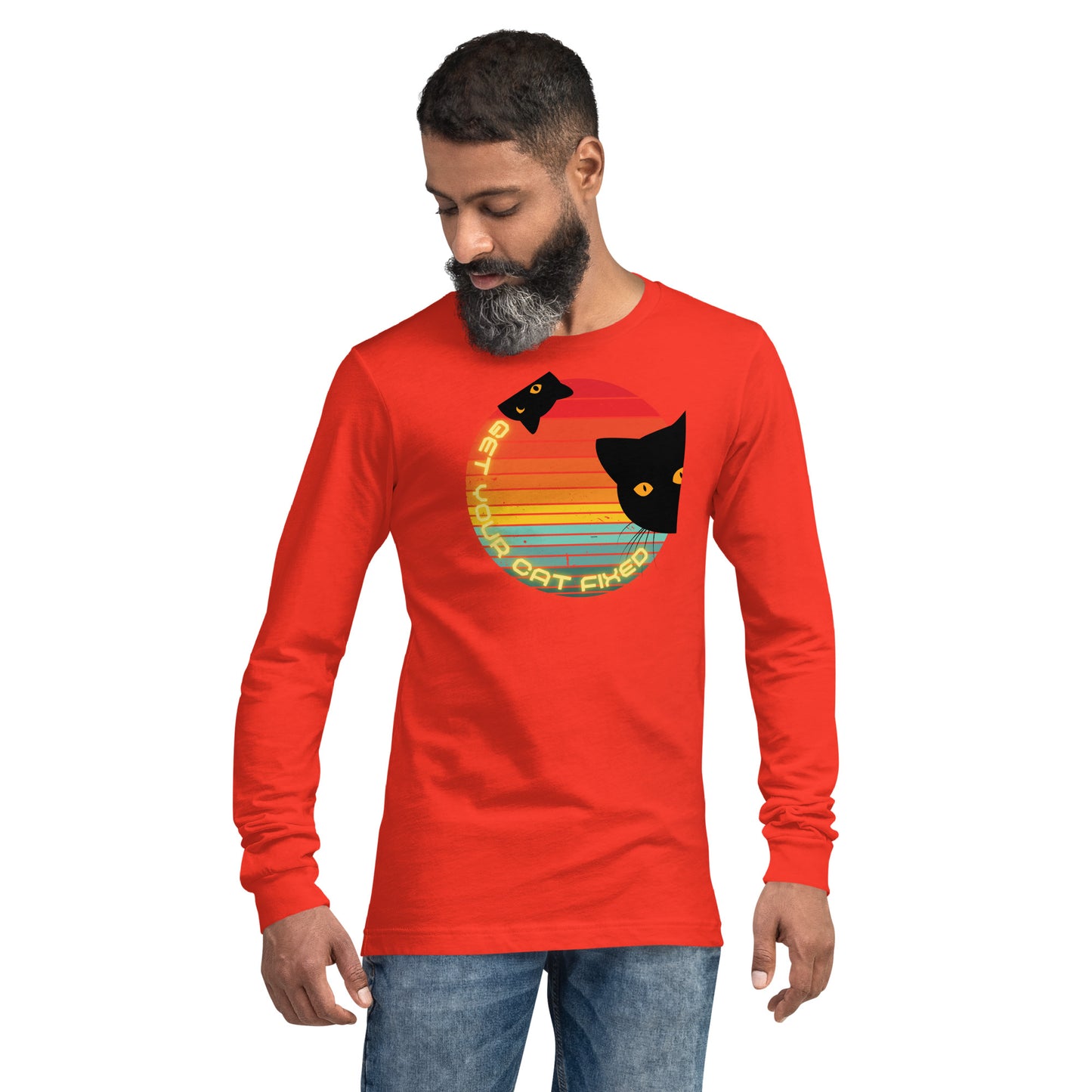 Get Your Cat Fixed (Sunset) Unisex Long Sleeve Tee