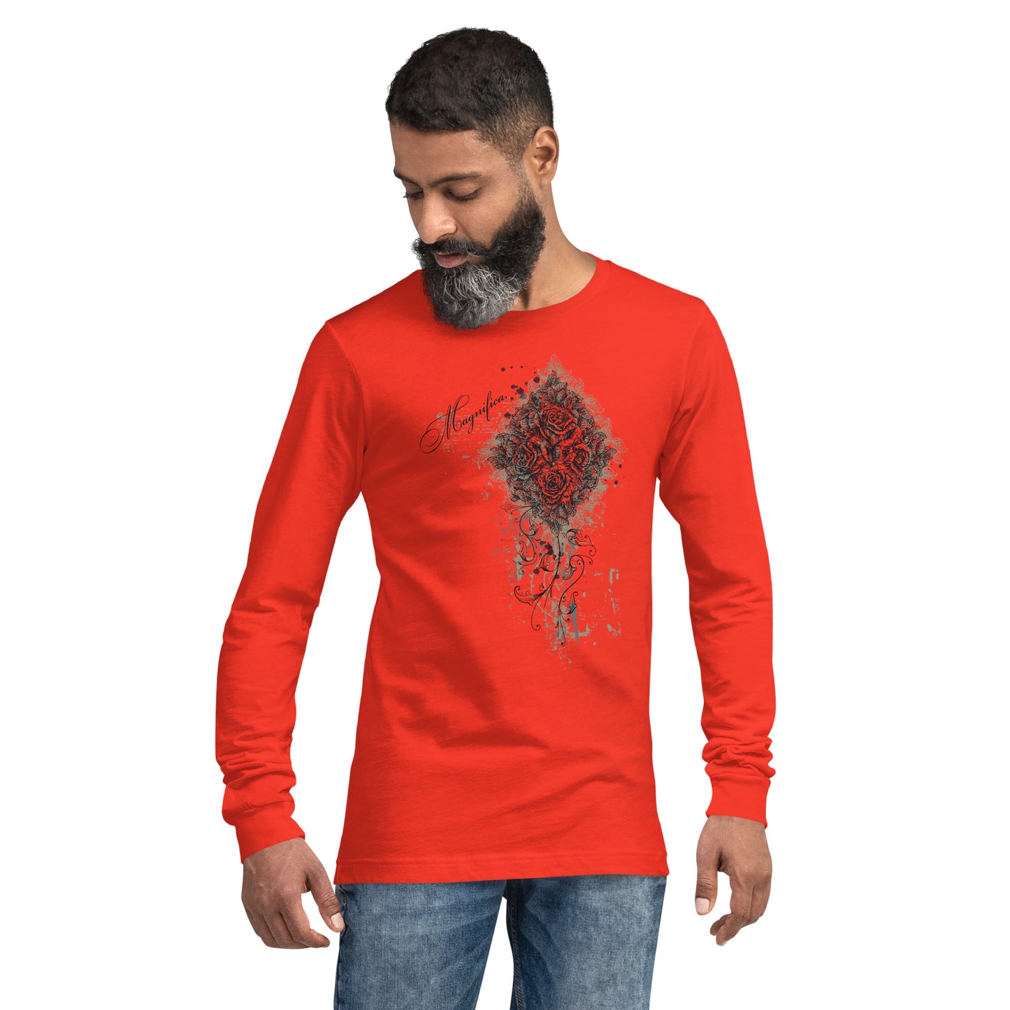 Magnifica Roses Heavy Grunge Unisex Long Sleeve Tee