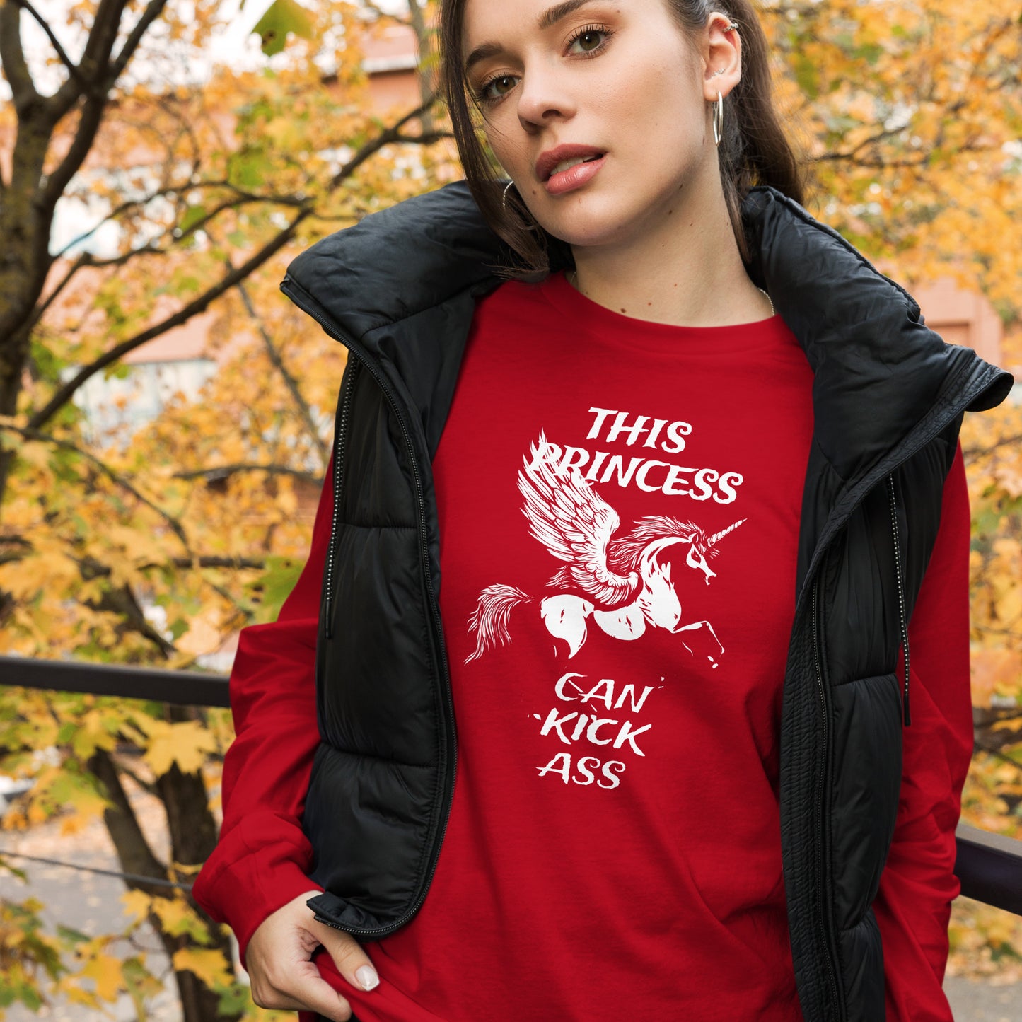 This Princess Can Kick Ass Heavy Grunge Unisex Long Sleeve Tee