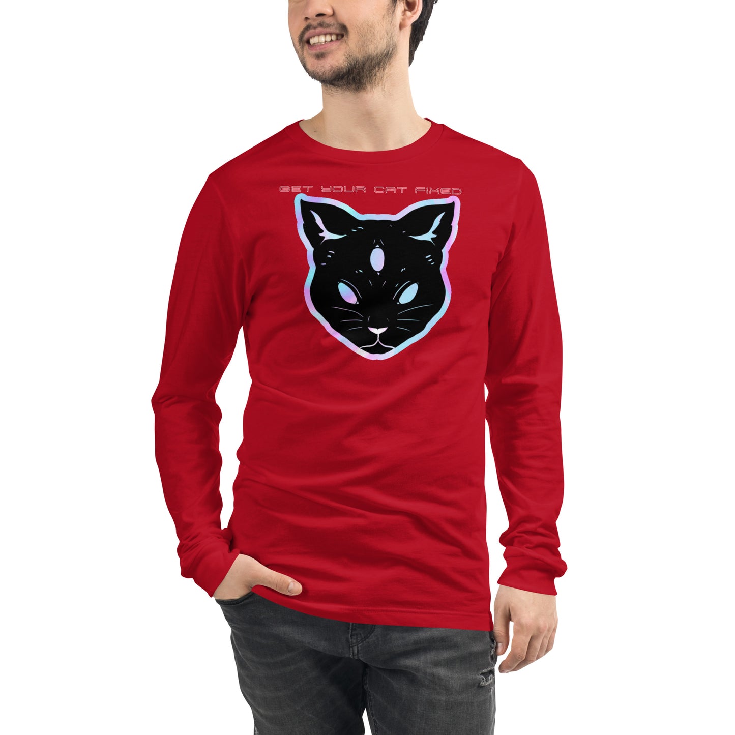 Get Your Cat Fixed (Black) Unisex Long Sleeve Tee