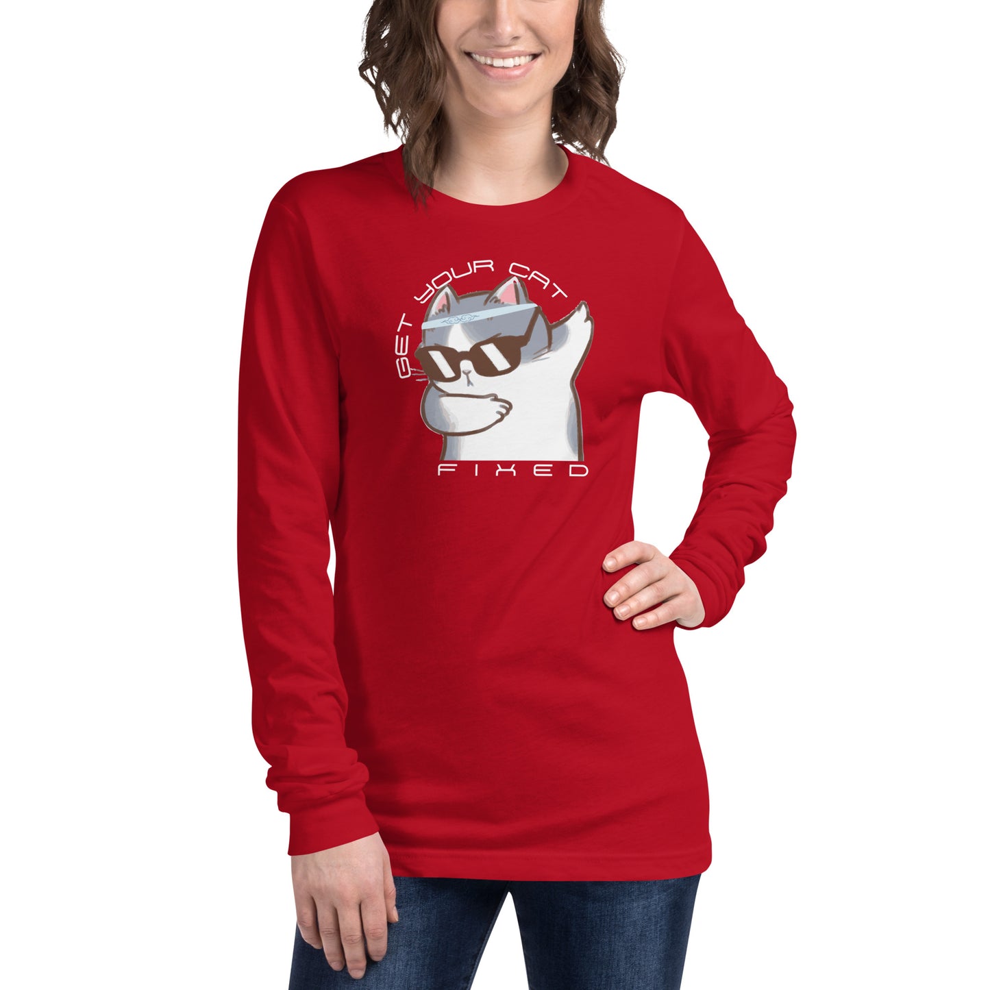 Get Your Cat Fixed (Cat Glasses) Unisex Long Sleeve Tee