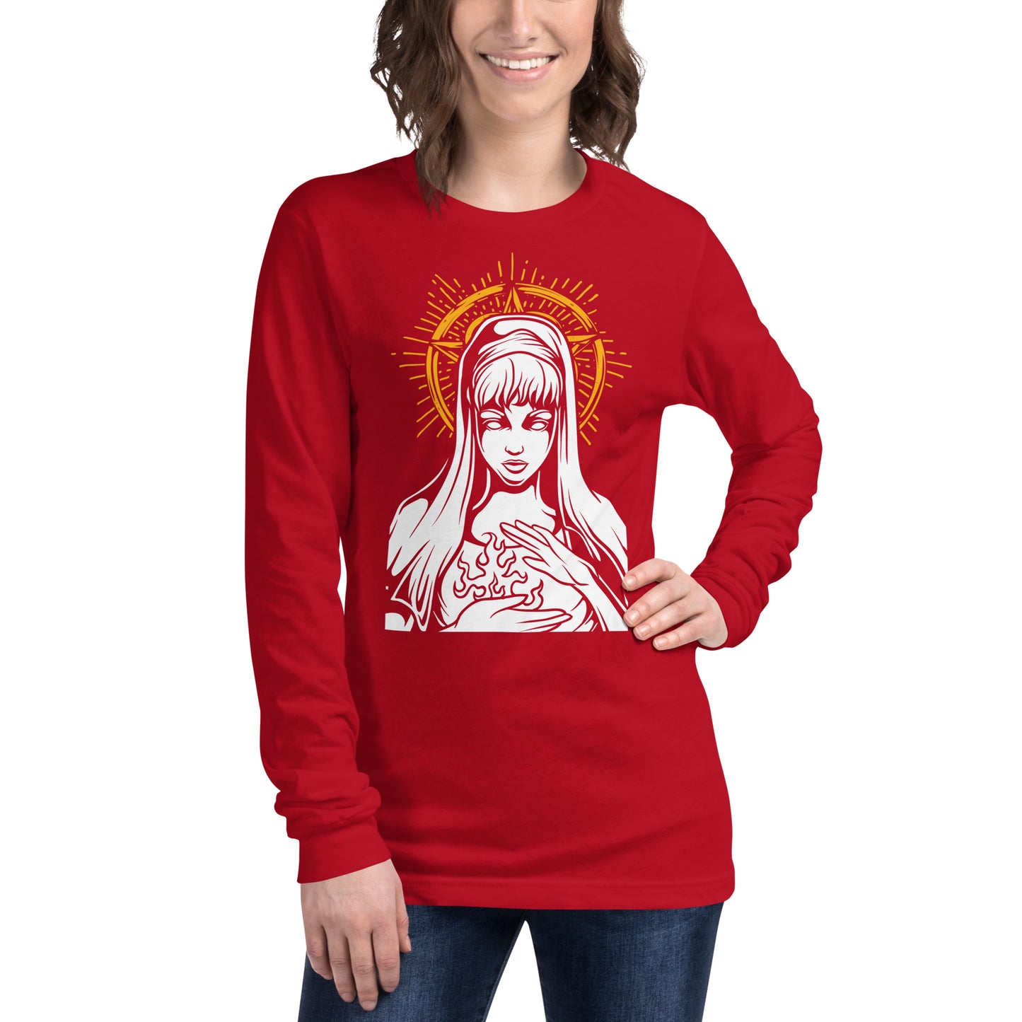 Saints Gold Halo Heavy Grunge Unisex Long Sleeve Tee