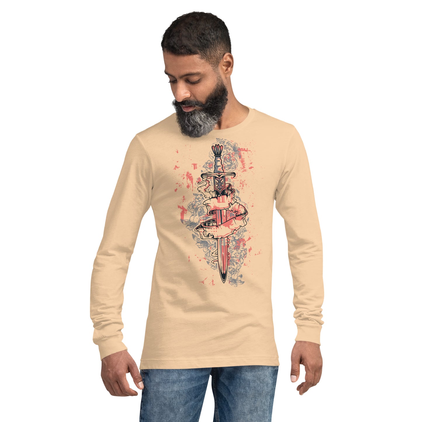 Sword/Dagger with Ribbon heavy Grunge Unisex Long Sleeve Tee