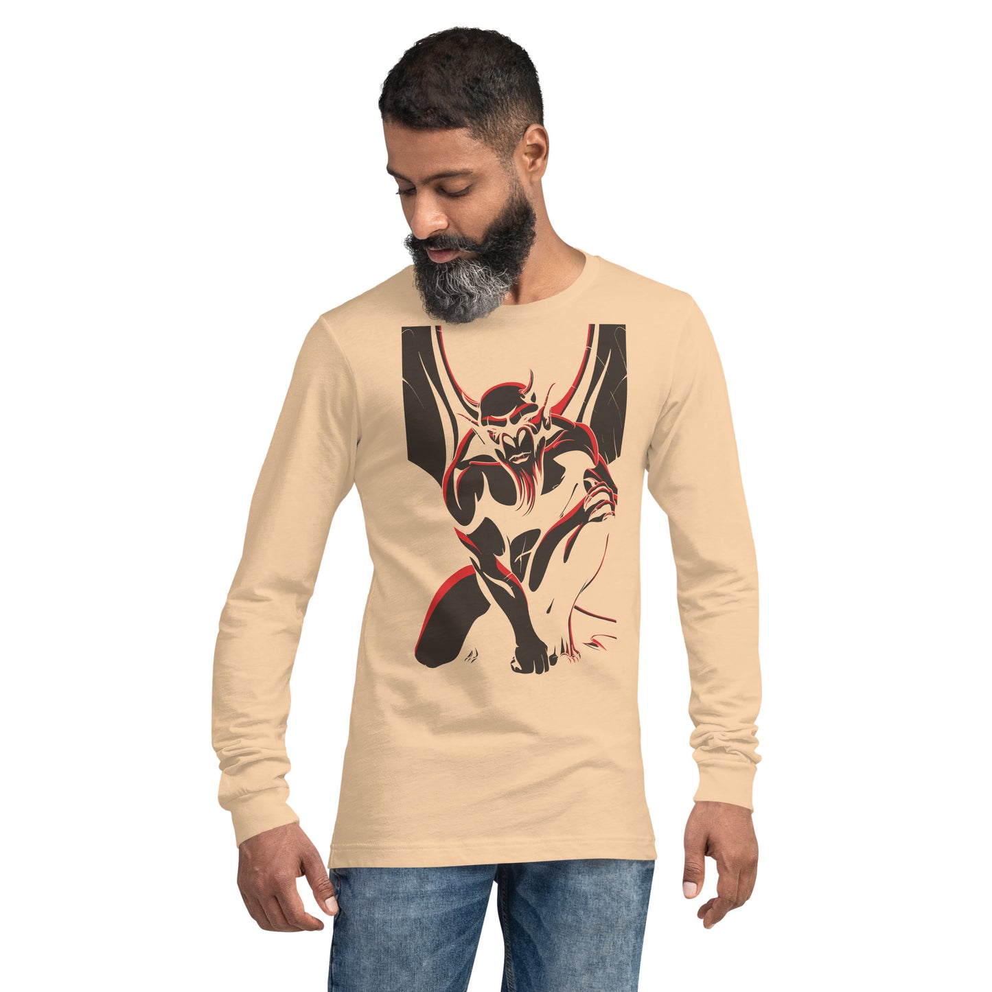 Horned Gargoyle Heavy Grunge Unisex Long Sleeve Tee