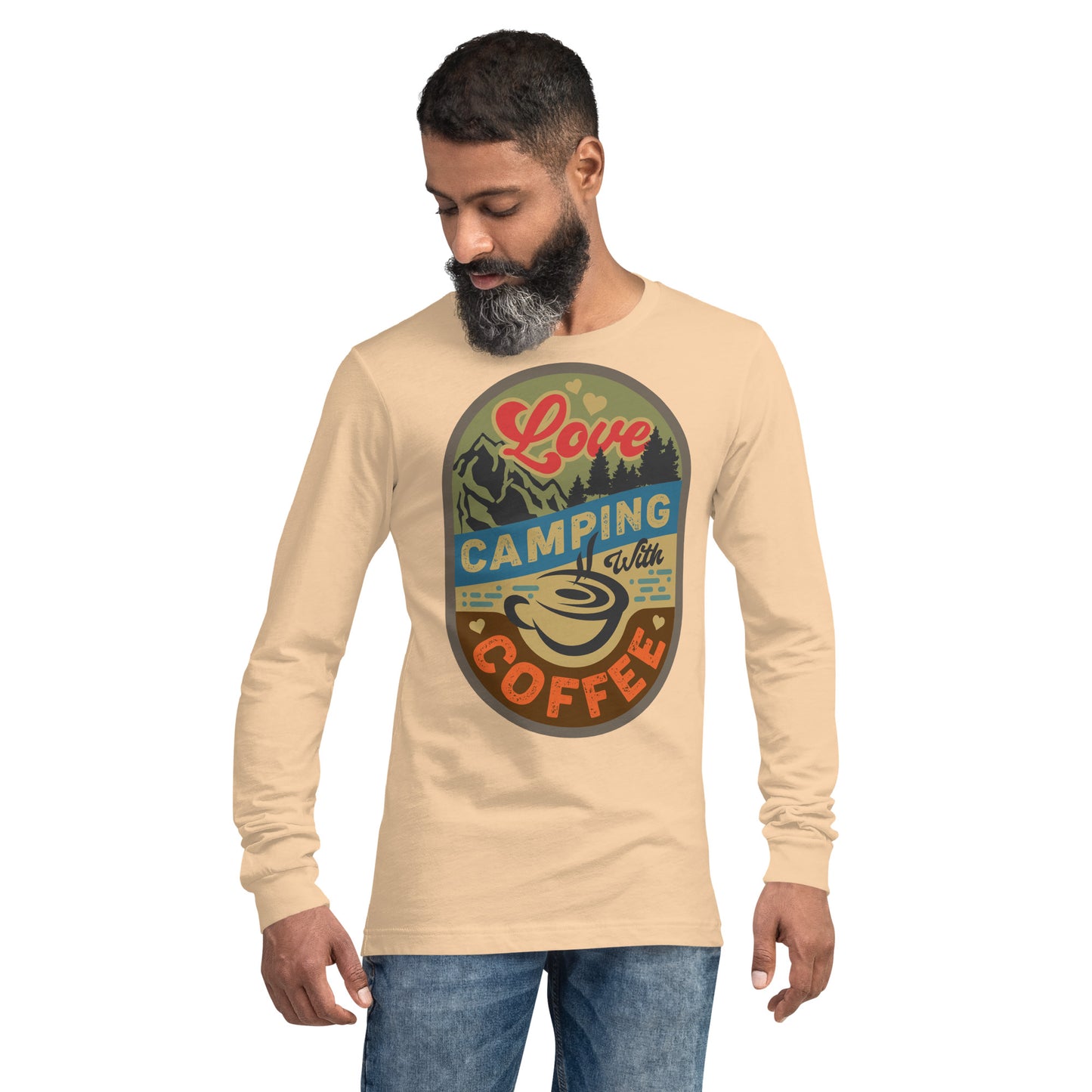 Love Camping With Coffee Unisex Long Sleeve Tee