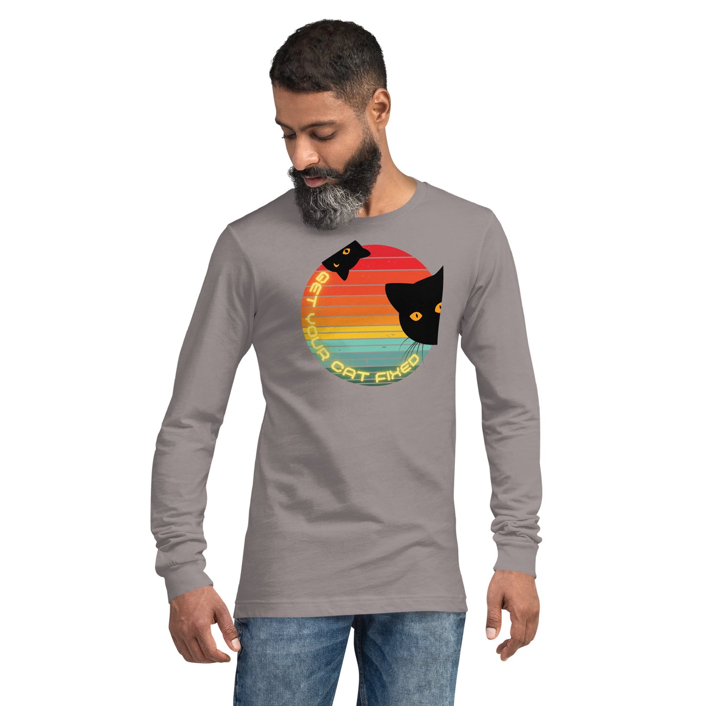 Get Your Cat Fixed (Sunset) Unisex Long Sleeve Tee