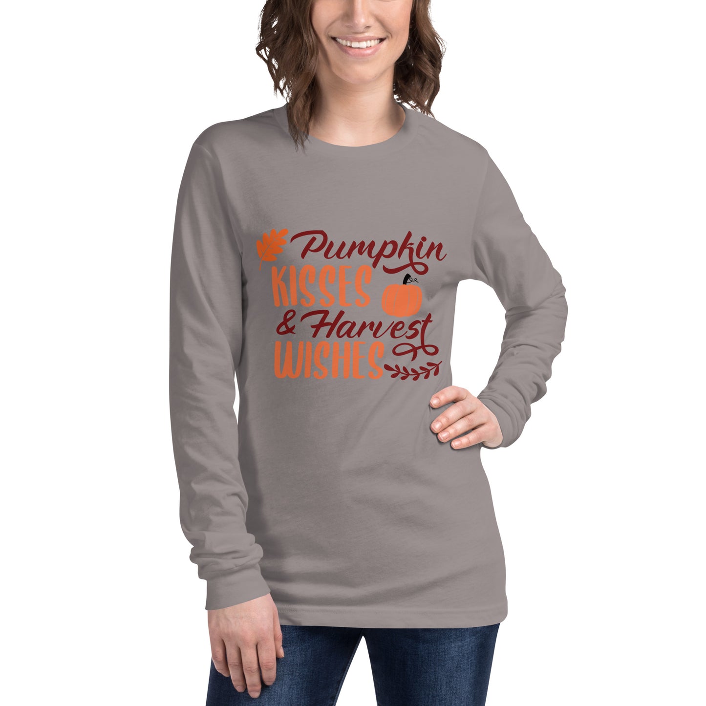 Pumpkin Kisses & Harvest Wishes Unisex Long Sleeve Tee