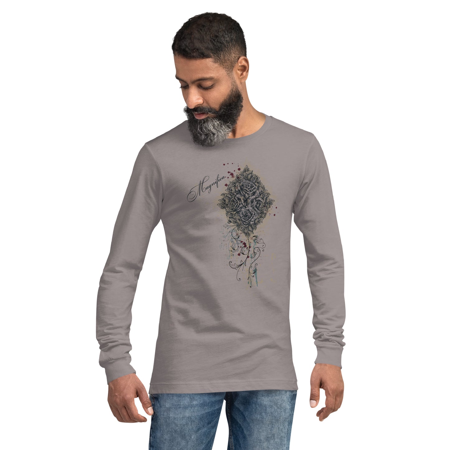 Magnifica Roses Heavy Grunge Unisex Long Sleeve Tee