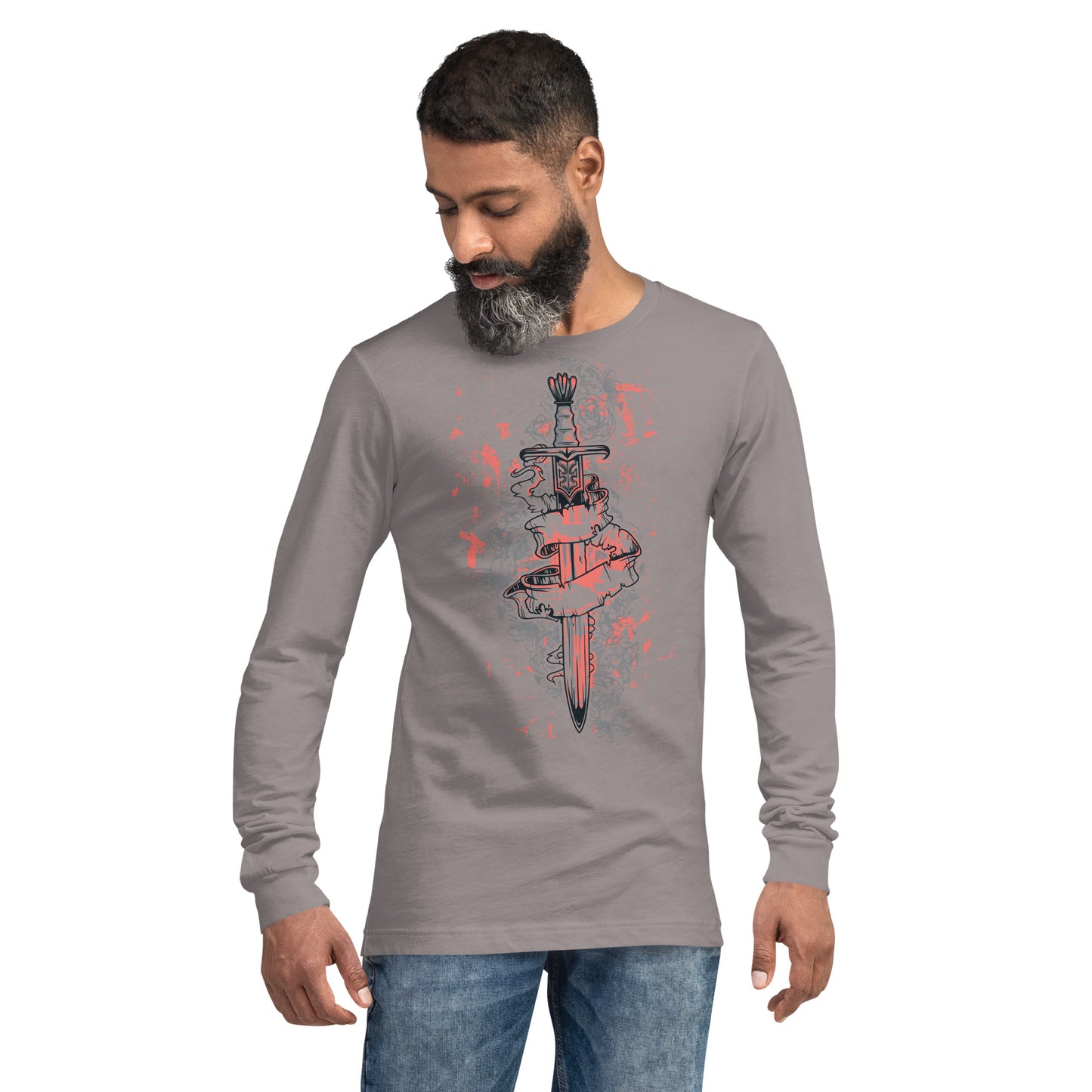 Sword/Dagger with Ribbon heavy Grunge Unisex Long Sleeve Tee