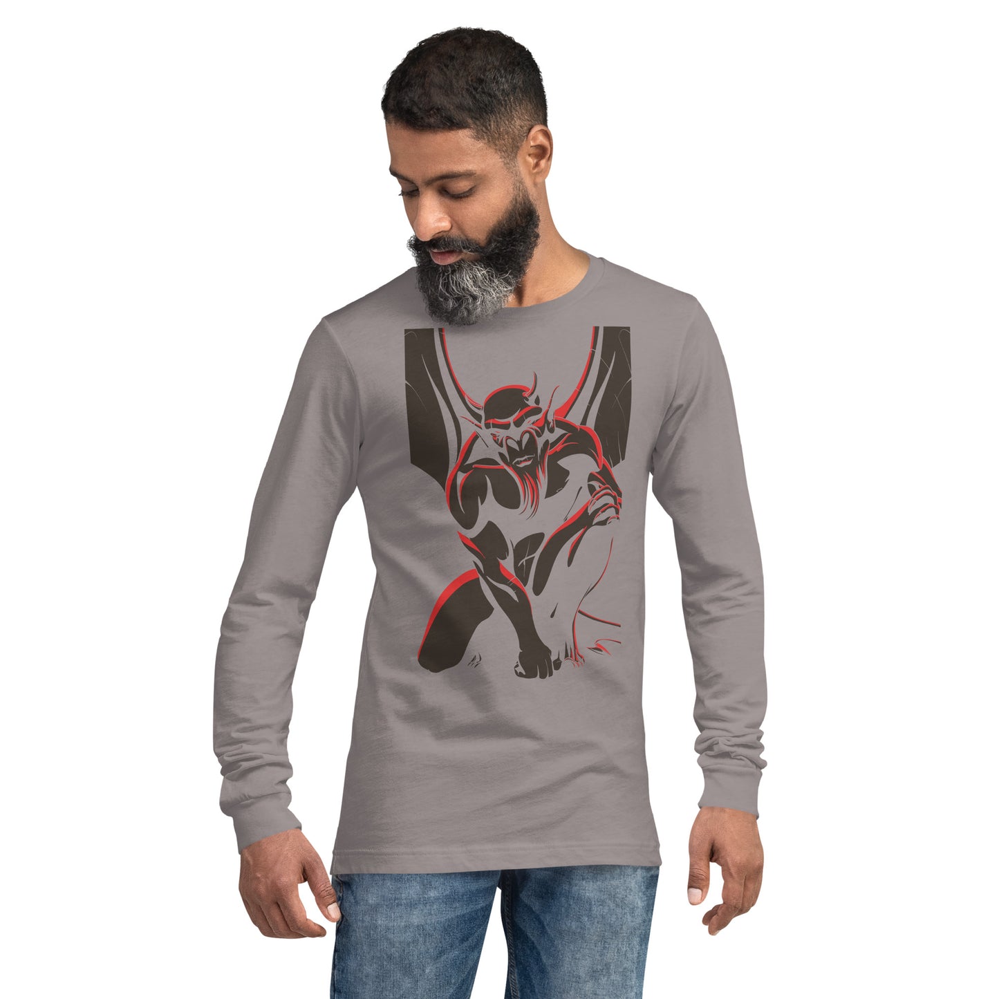 Horned Gargoyle Heavy Grunge Unisex Long Sleeve Tee