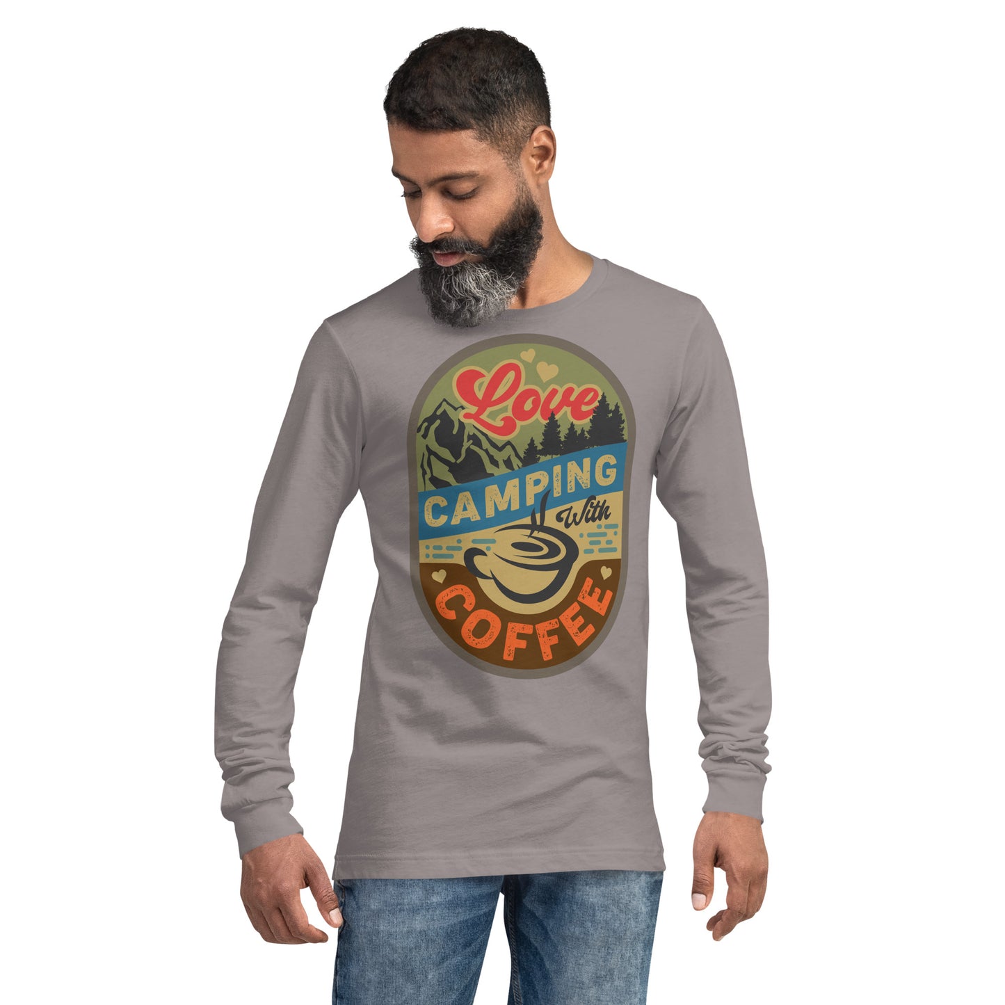 Love Camping With Coffee Unisex Long Sleeve Tee