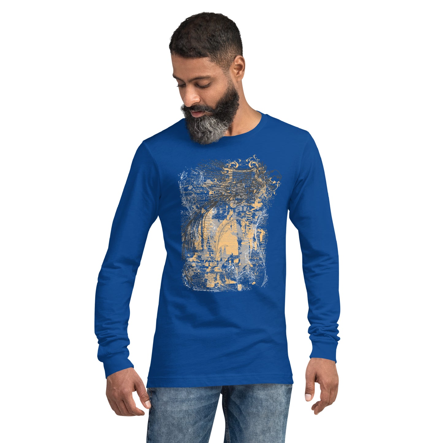 Bird in Flight Heavy Grunge Unisex Long Sleeve Tee