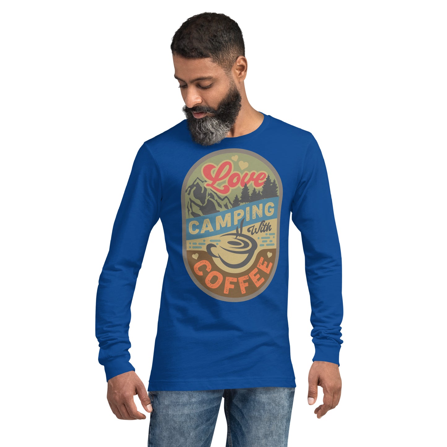 Love Camping With Coffee Unisex Long Sleeve Tee