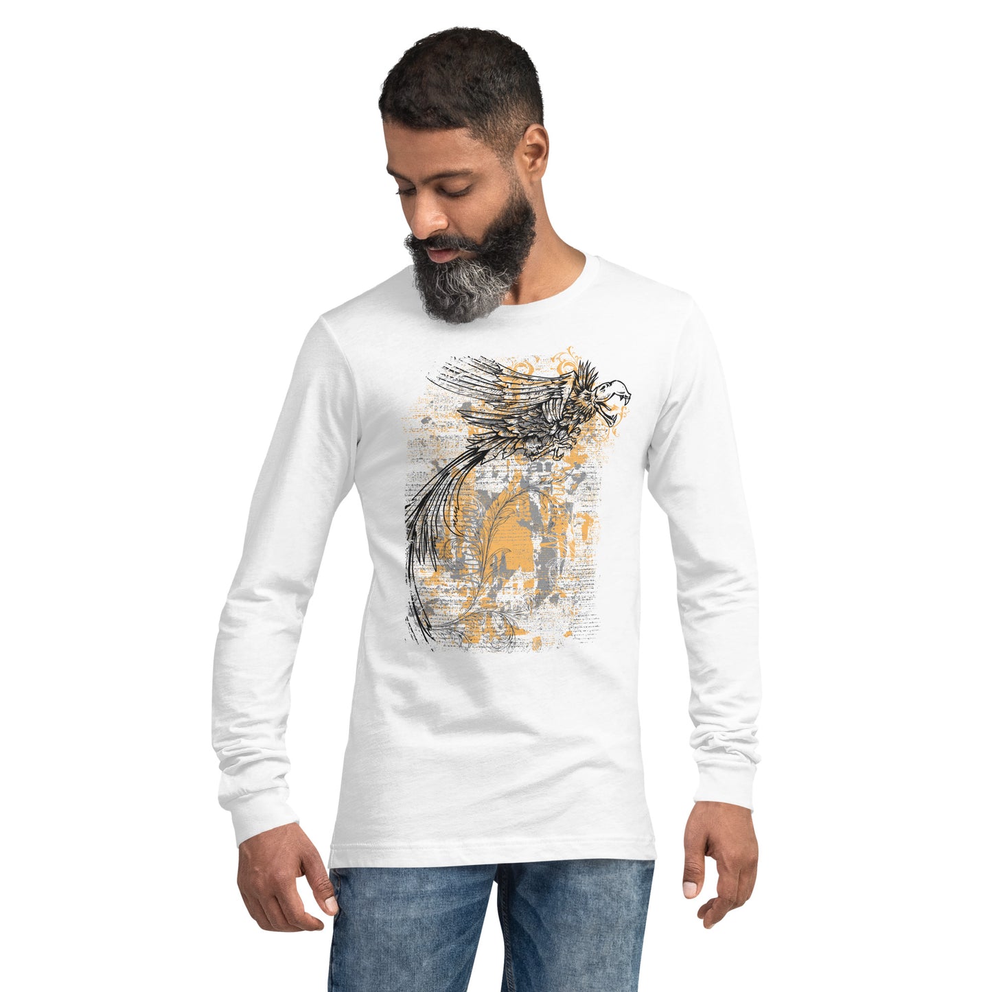 Bird in Flight Heavy Grunge Unisex Long Sleeve Tee