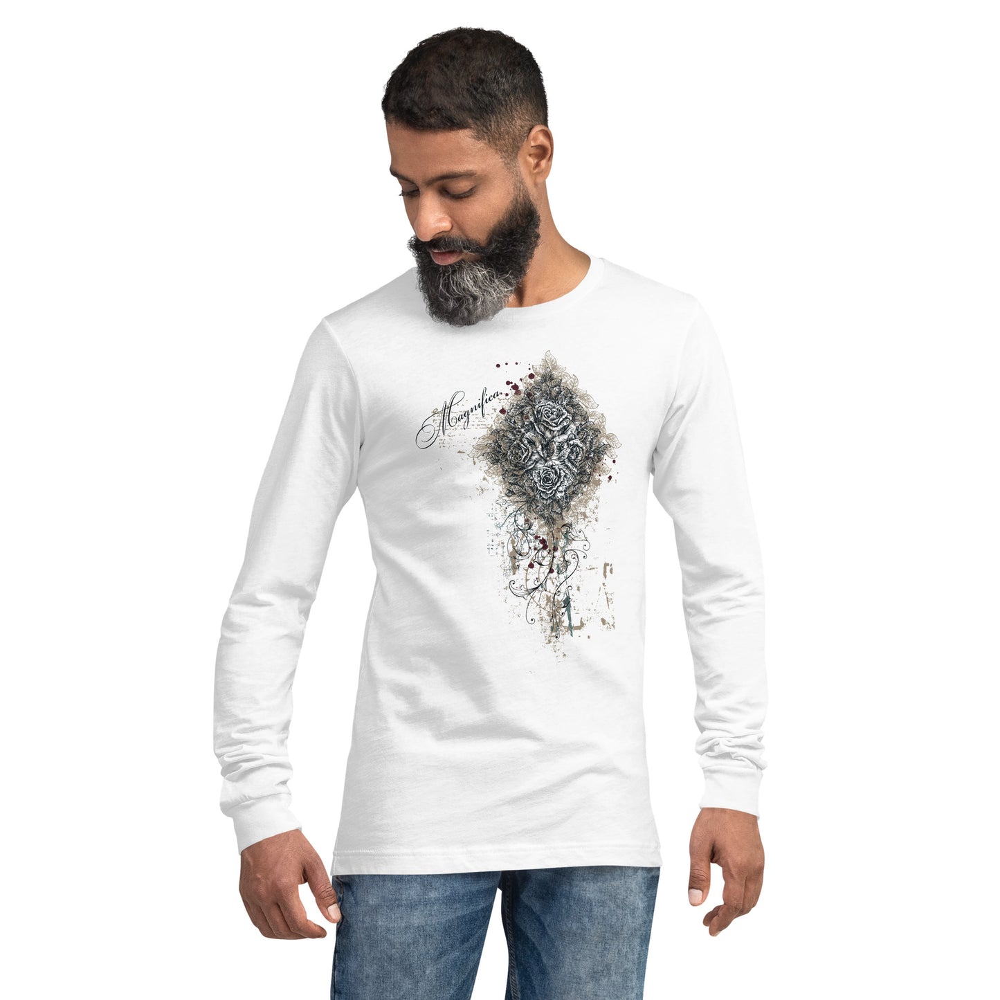 Magnifica Roses Heavy Grunge Unisex Long Sleeve Tee