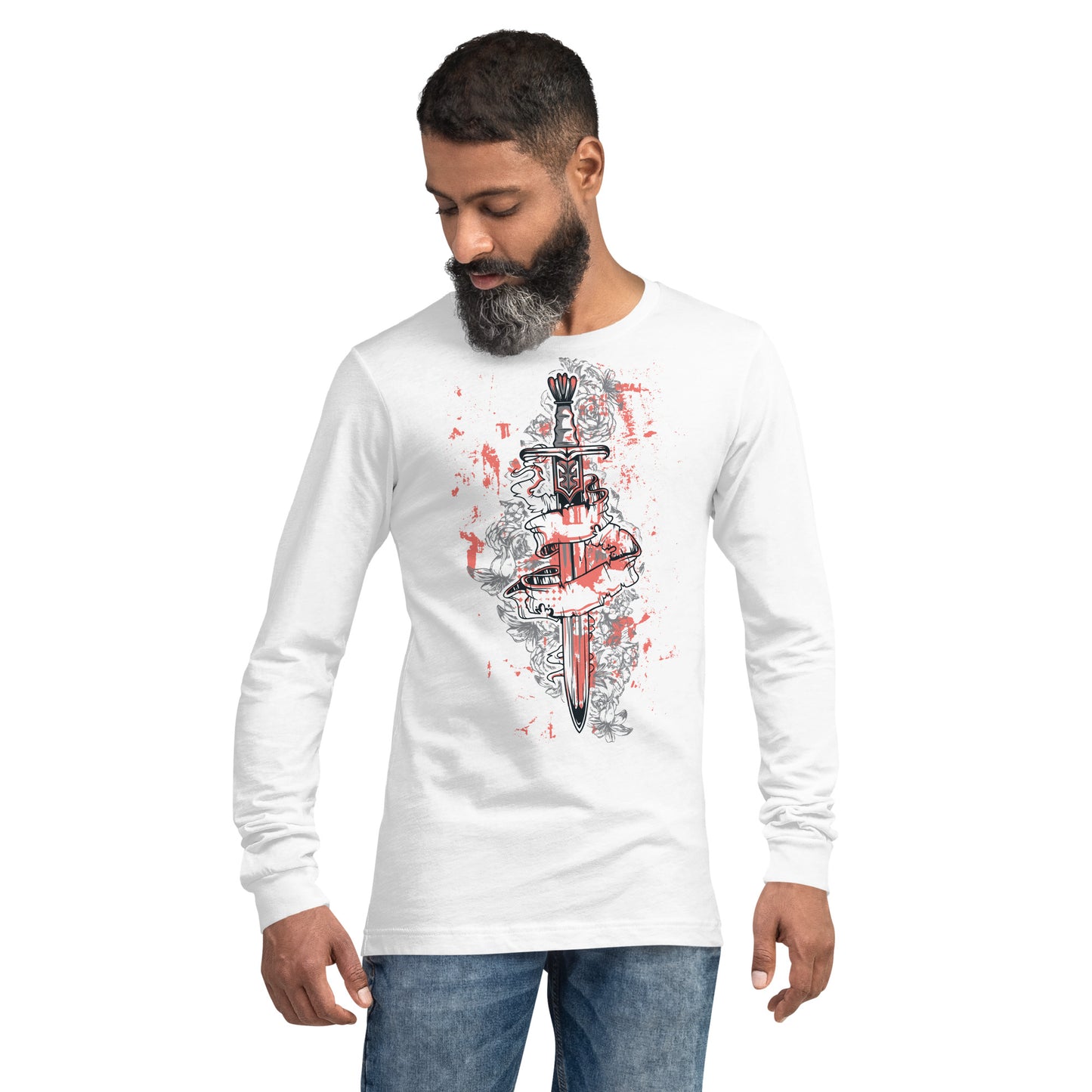 Sword/Dagger with Ribbon heavy Grunge Unisex Long Sleeve Tee