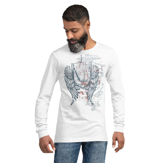 Winged Coat of Arms Heavy Grunge Unisex Long Sleeve Tee