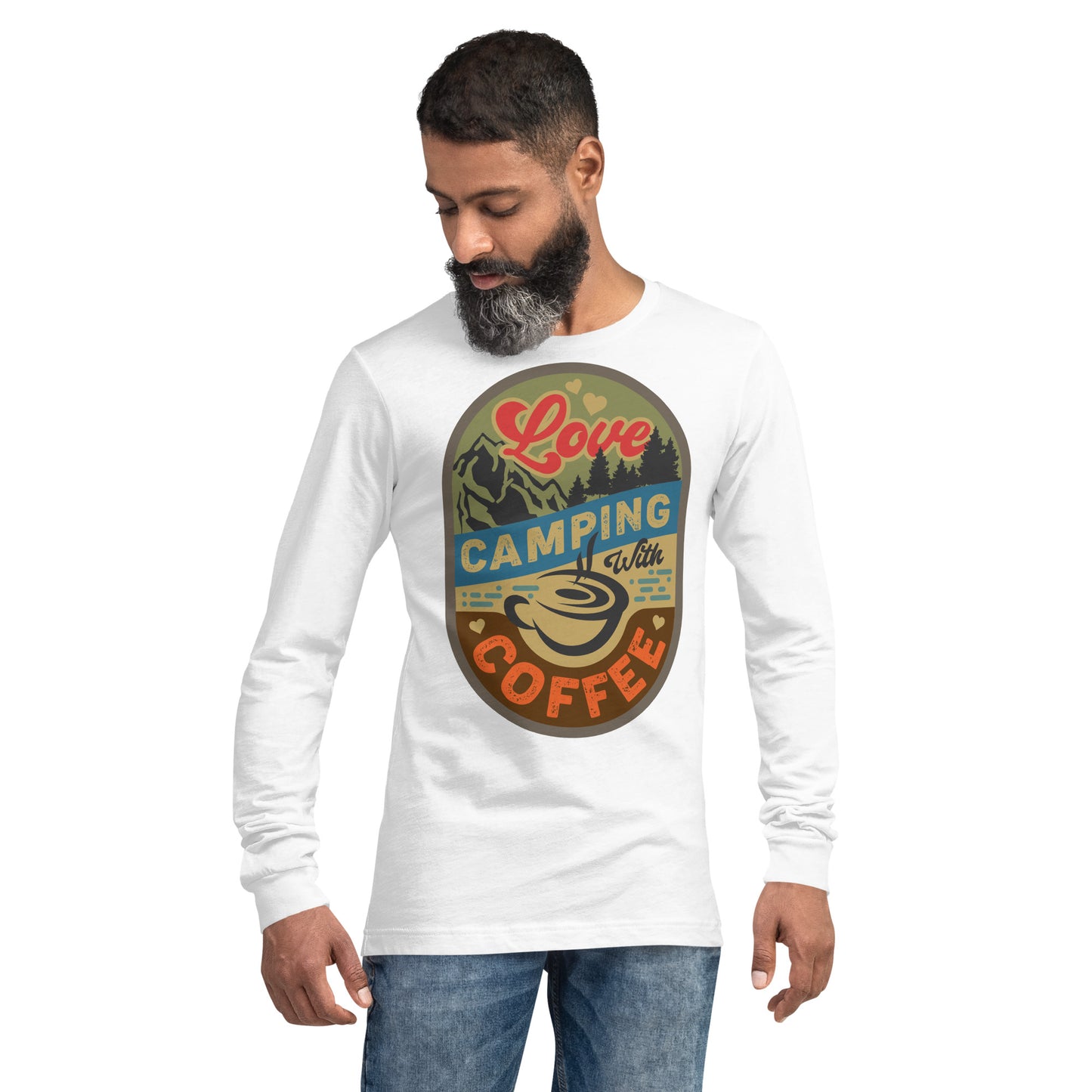 Love Camping With Coffee Unisex Long Sleeve Tee