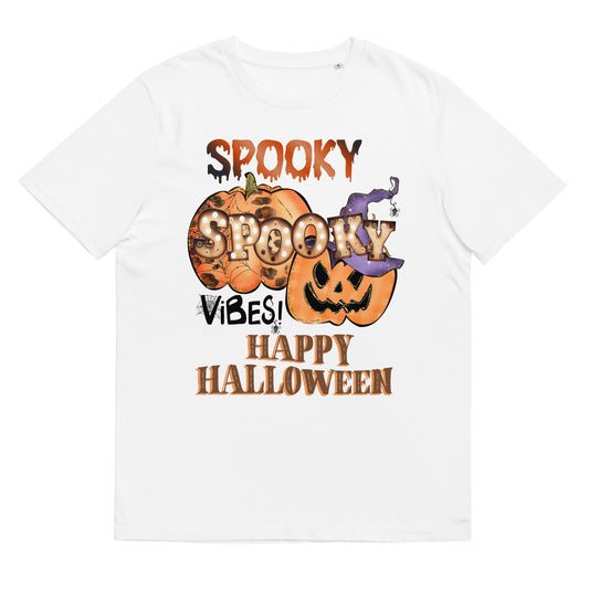 Spooky Spooky Vibes Happy Halloween Unisex organic cotton t-shirt